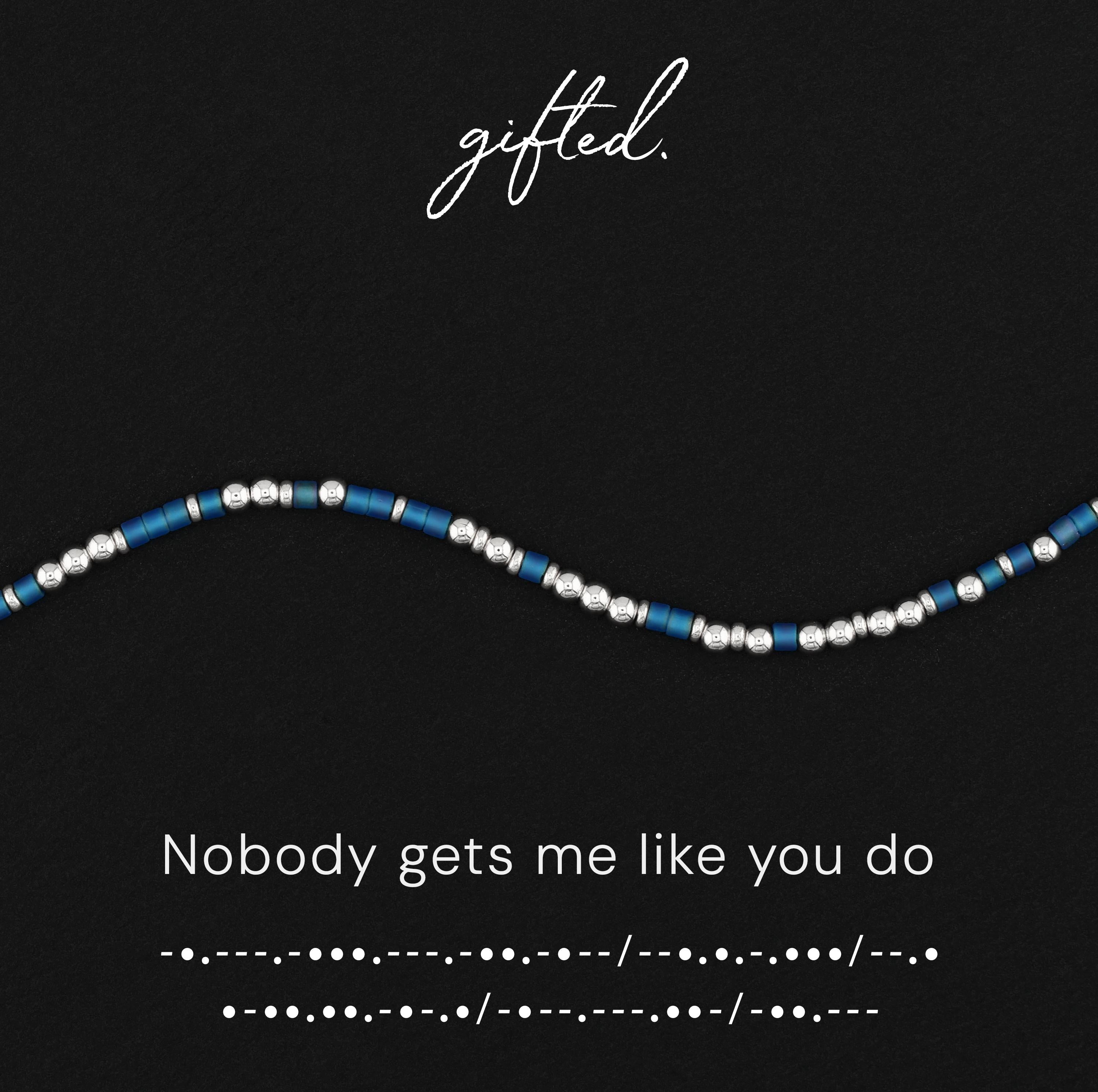 SEO - Custom Morse Code Bracelet, Nobody Gets Me Like You | Gift for Wife or Girlfriend | Hidden Message Jewelry