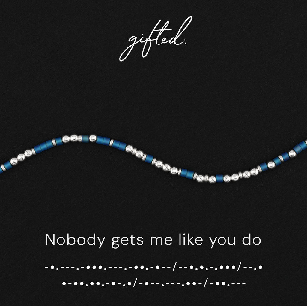 Custom Morse Code Bracelet, Nobody Gets Me Like You | Gift for Wife or Girlfriend | Hidden Message Jewelry