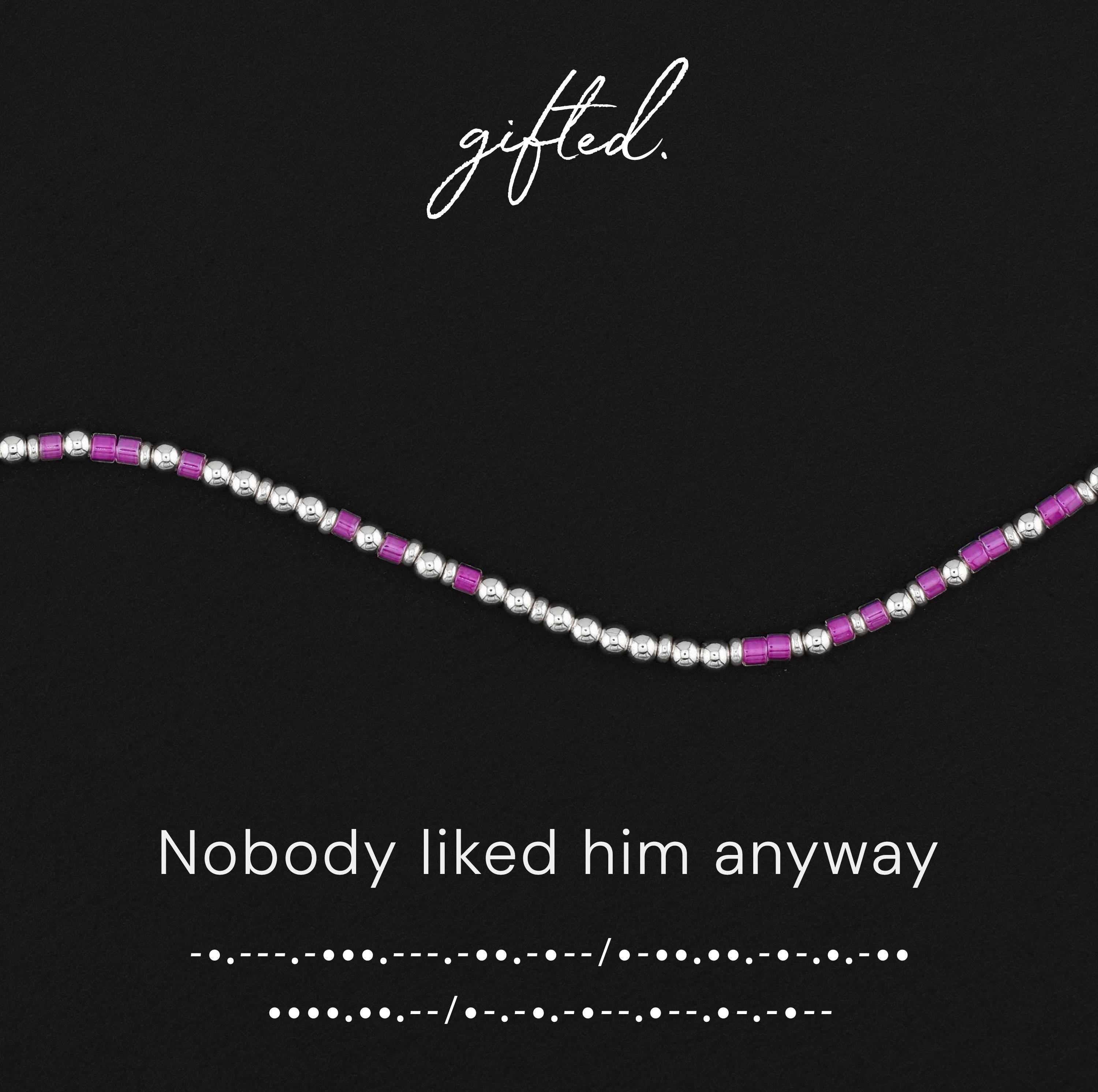 SEO - Custom Morse Code Bracelet, Nobody Liked Him Anyway | Breakup & Friend Support Gift | Hidden Message Jewelry