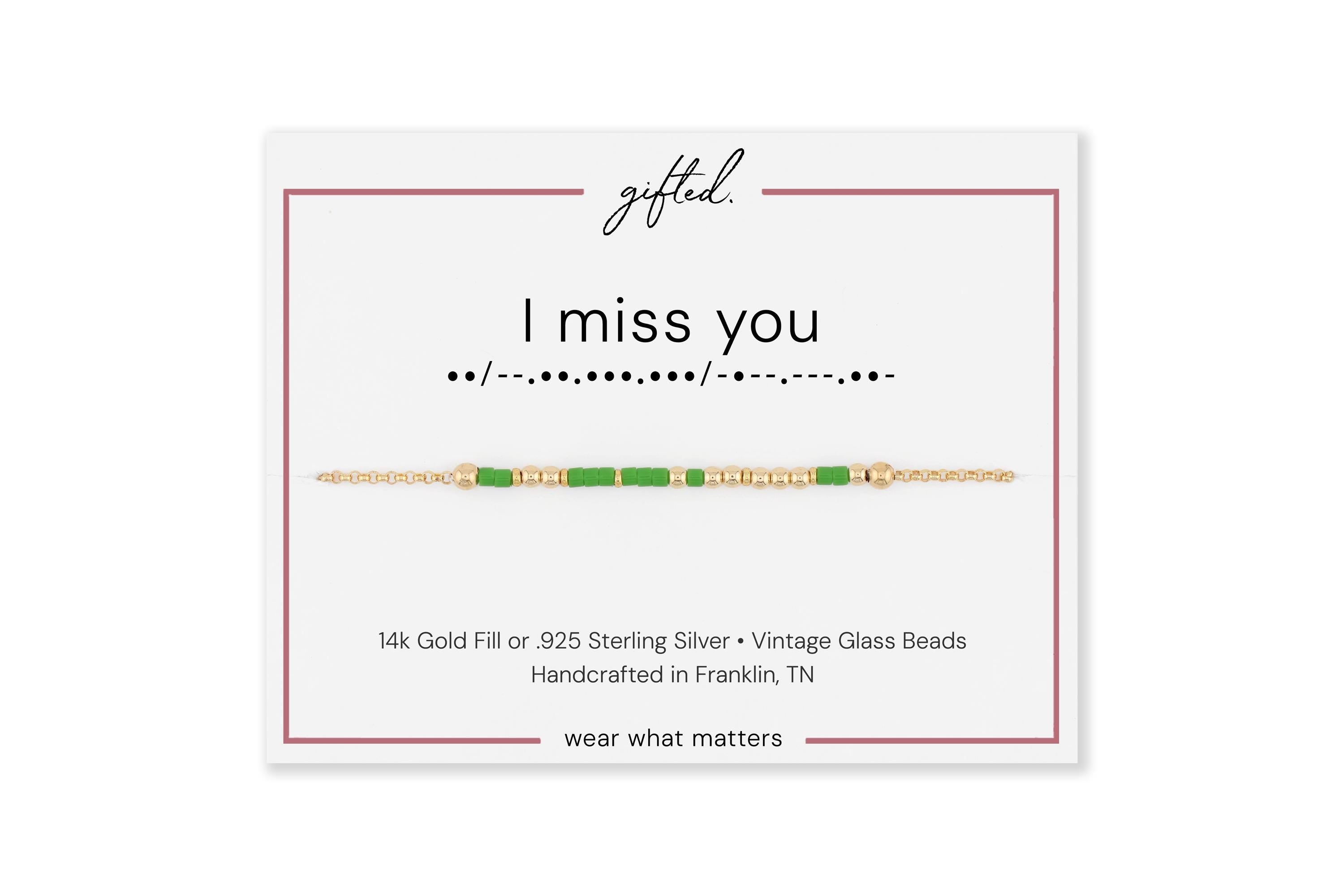 Custom Morse Code Bracelet, I Miss You | Long Distance Relationship & Best Friend Keepsake | Hidden Message Jewelry