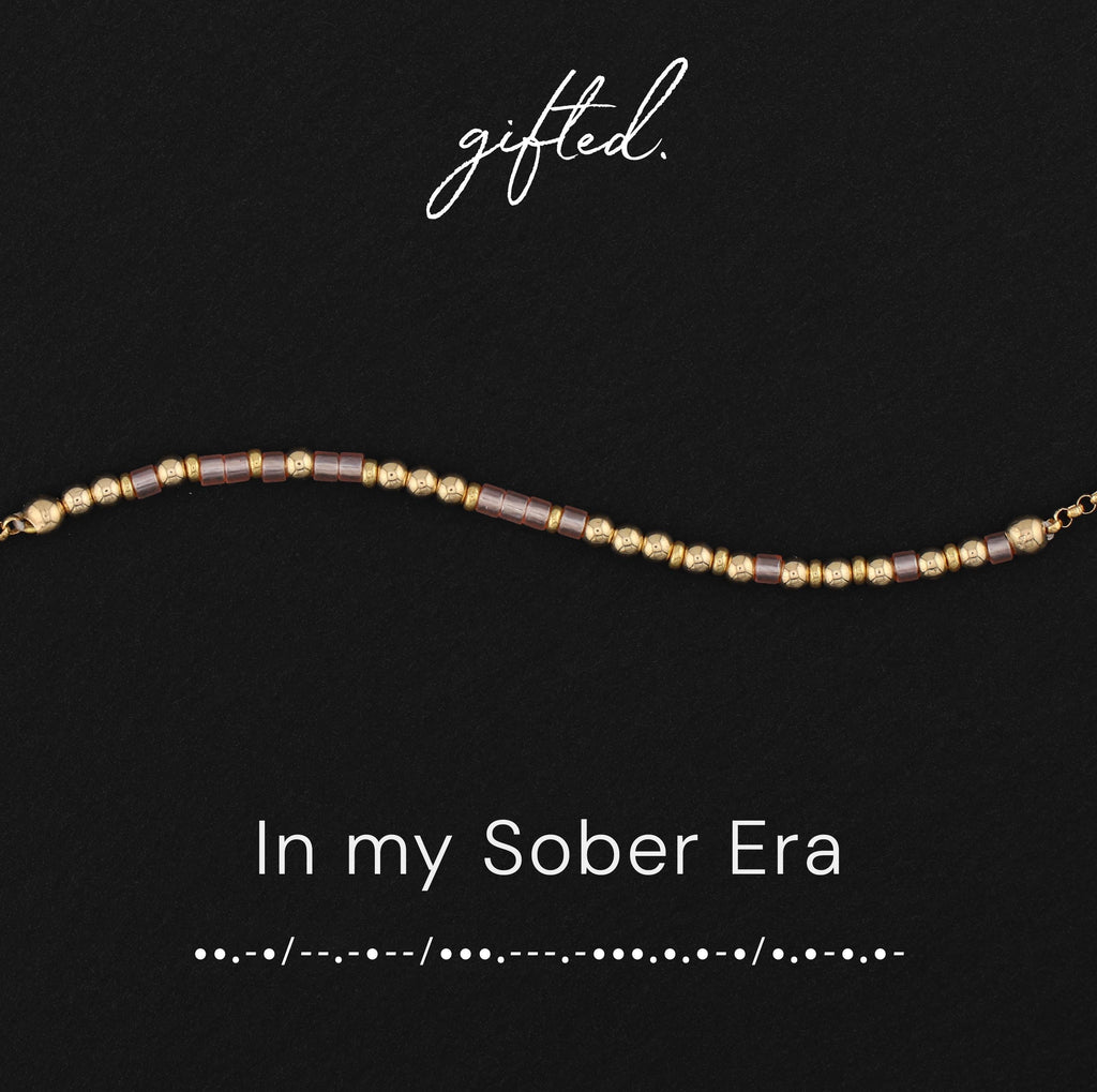 Custom Morse Code Bracelet, In My Sober Era | Sobriety Recovery & Milestone Keepsake | Hidden Message Jewelry