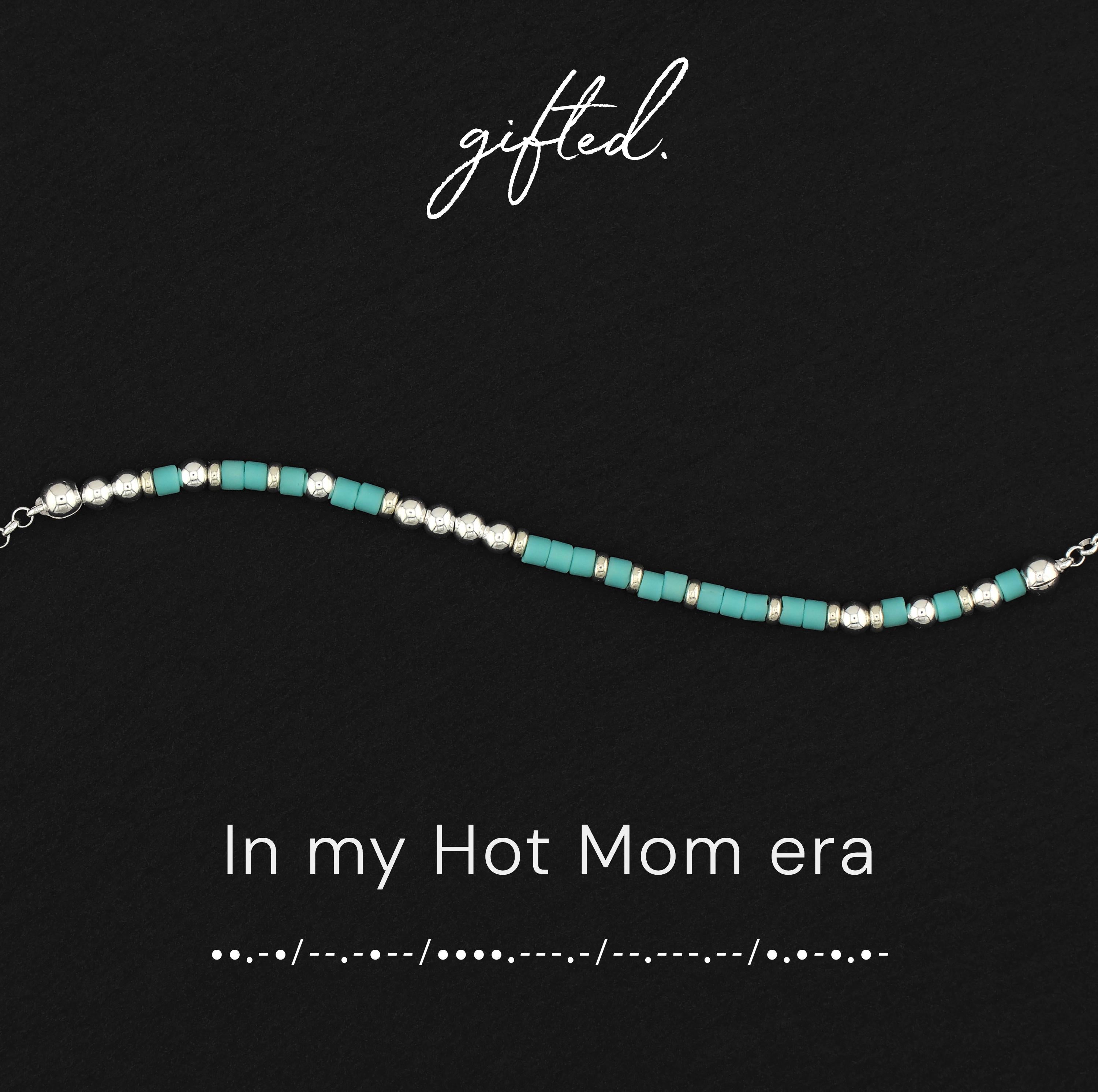 Custom Morse Code Bracelet, In My Hot Mom Era | Mom Self Care & Mom Tribe Gift | Hidden Message Jewelry