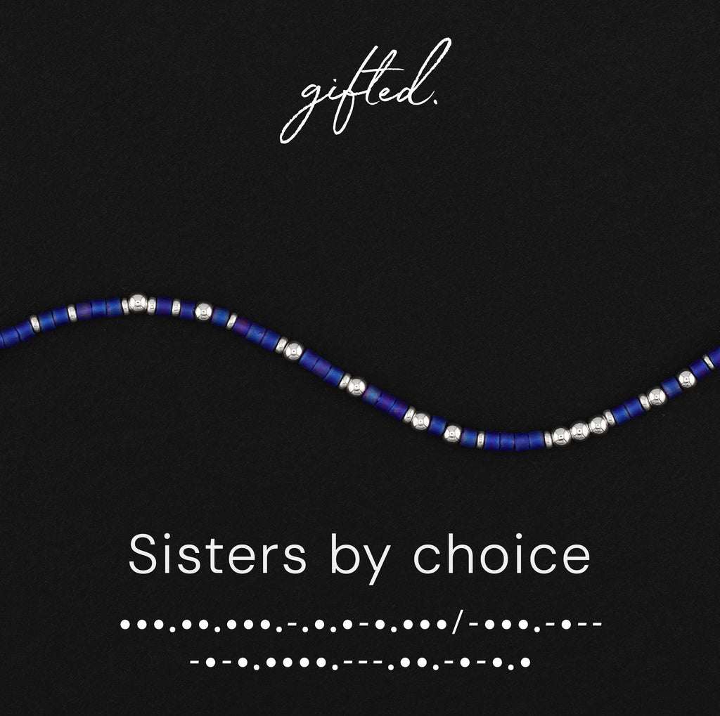 Custom Morse Code Bracelet, Sisters by Choice | Best Friend & Chosen Family | Hidden Message Jewelry