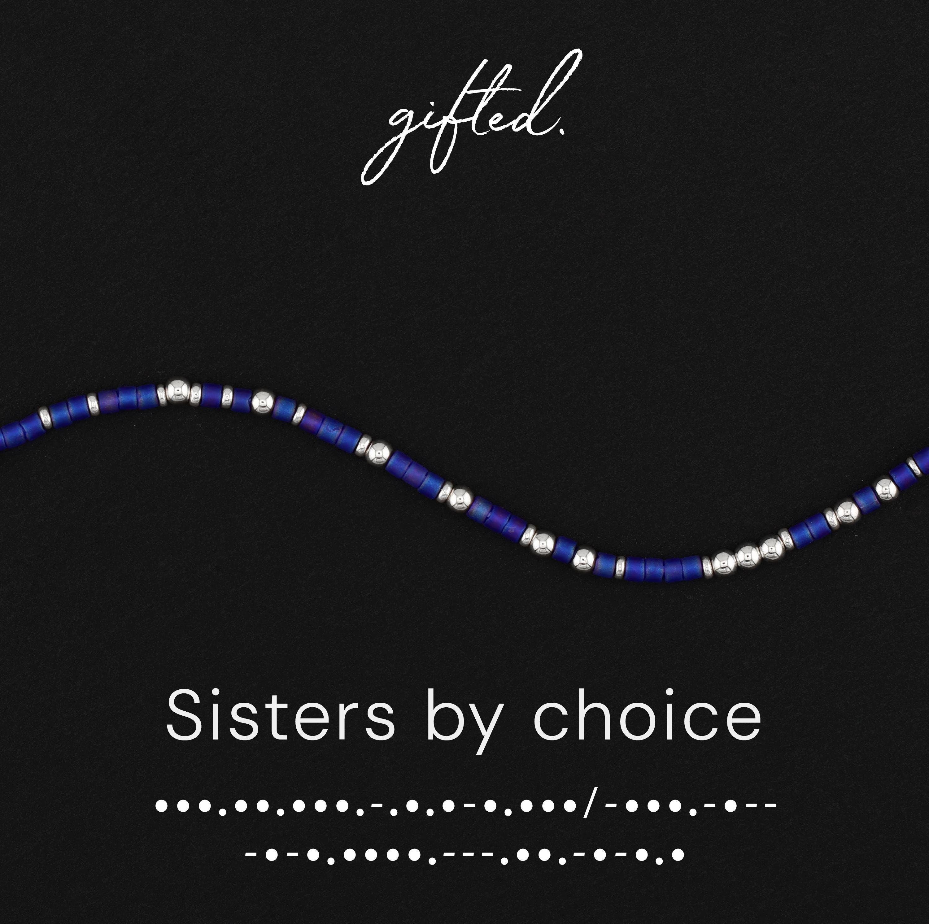 Custom Morse Code Bracelet, Sisters by Choice | Best Friend & Chosen Family | Hidden Message Jewelry