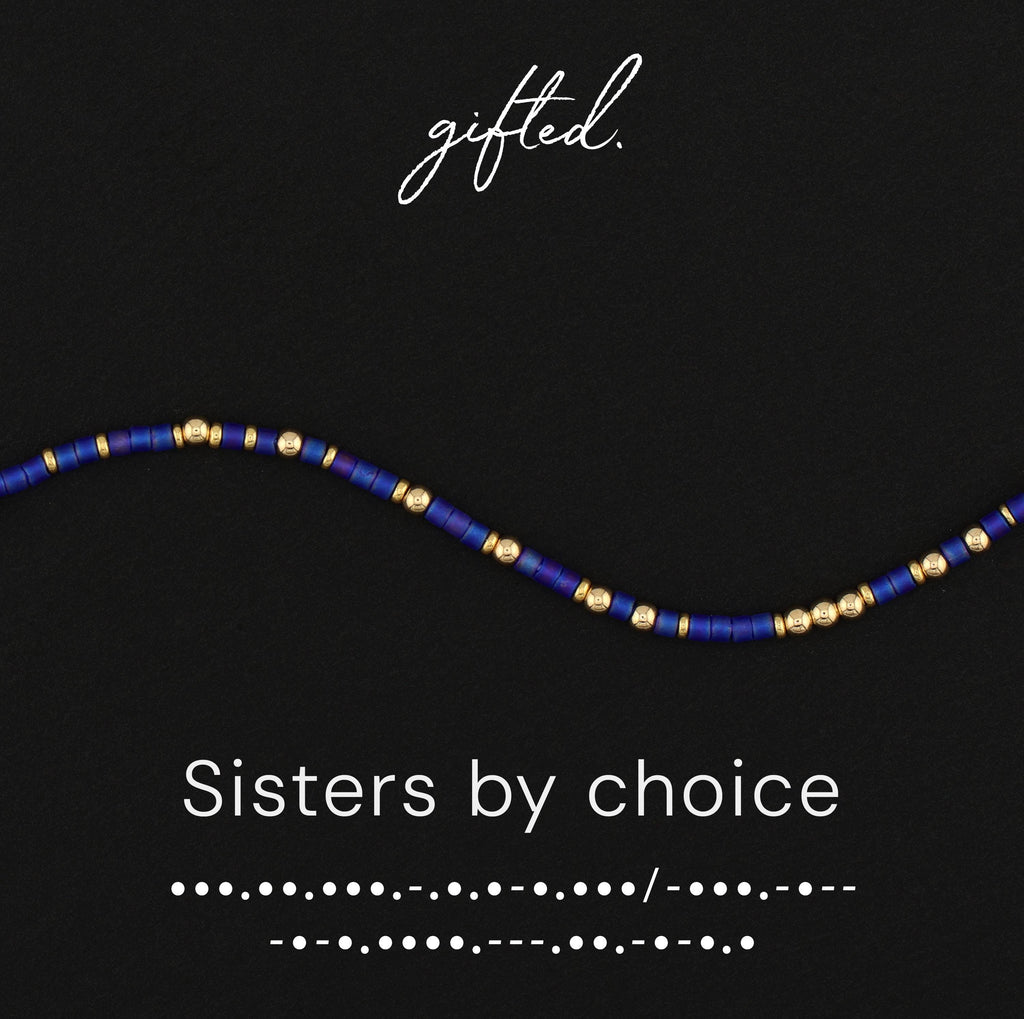 SEO - Custom Morse Code Bracelet, Sisters by Choice | Best Friend & Chosen Family | Hidden Message Jewelry
