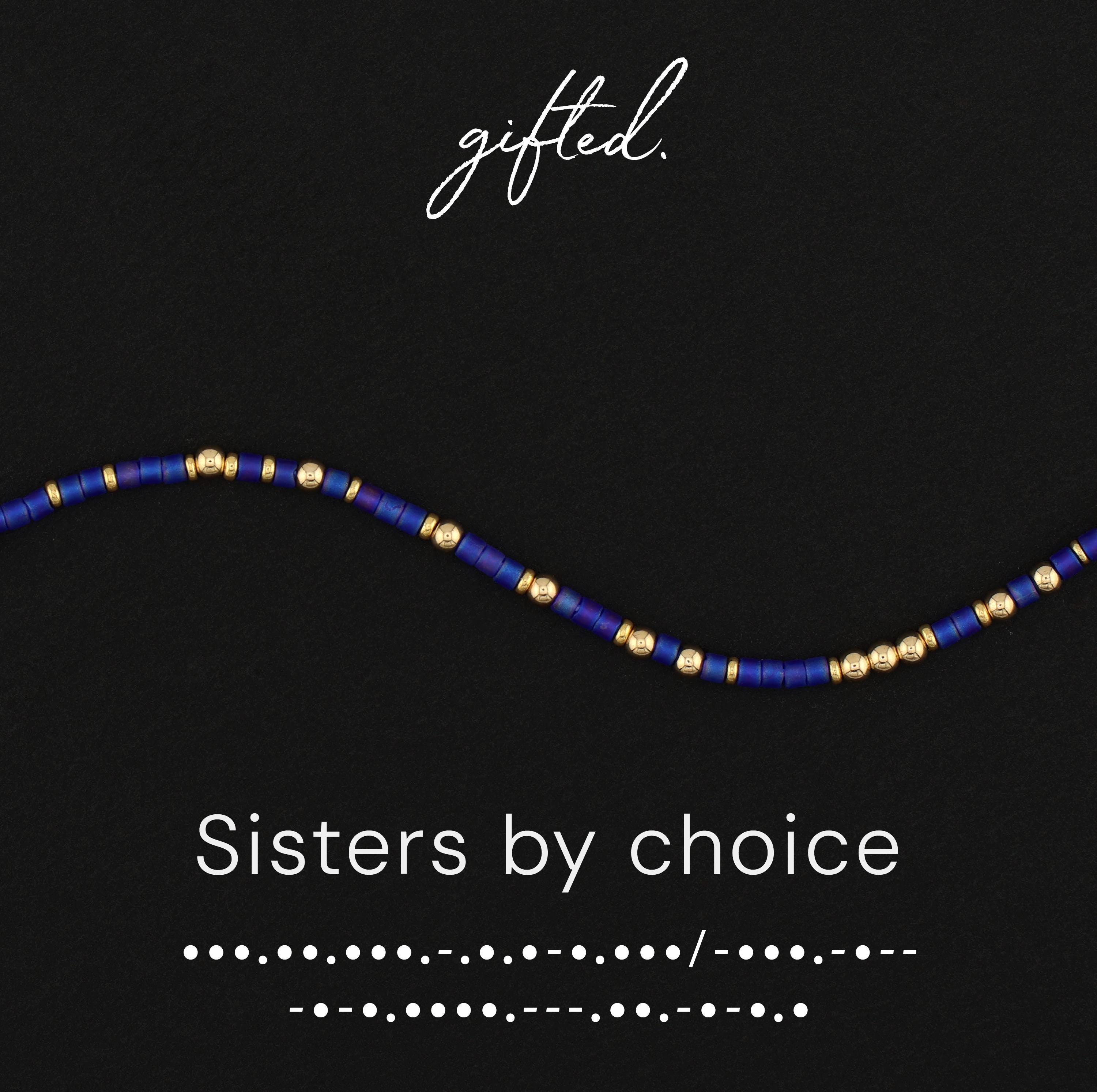 SEO - Custom Morse Code Bracelet, Sisters by Choice | Best Friend & Chosen Family | Hidden Message Jewelry