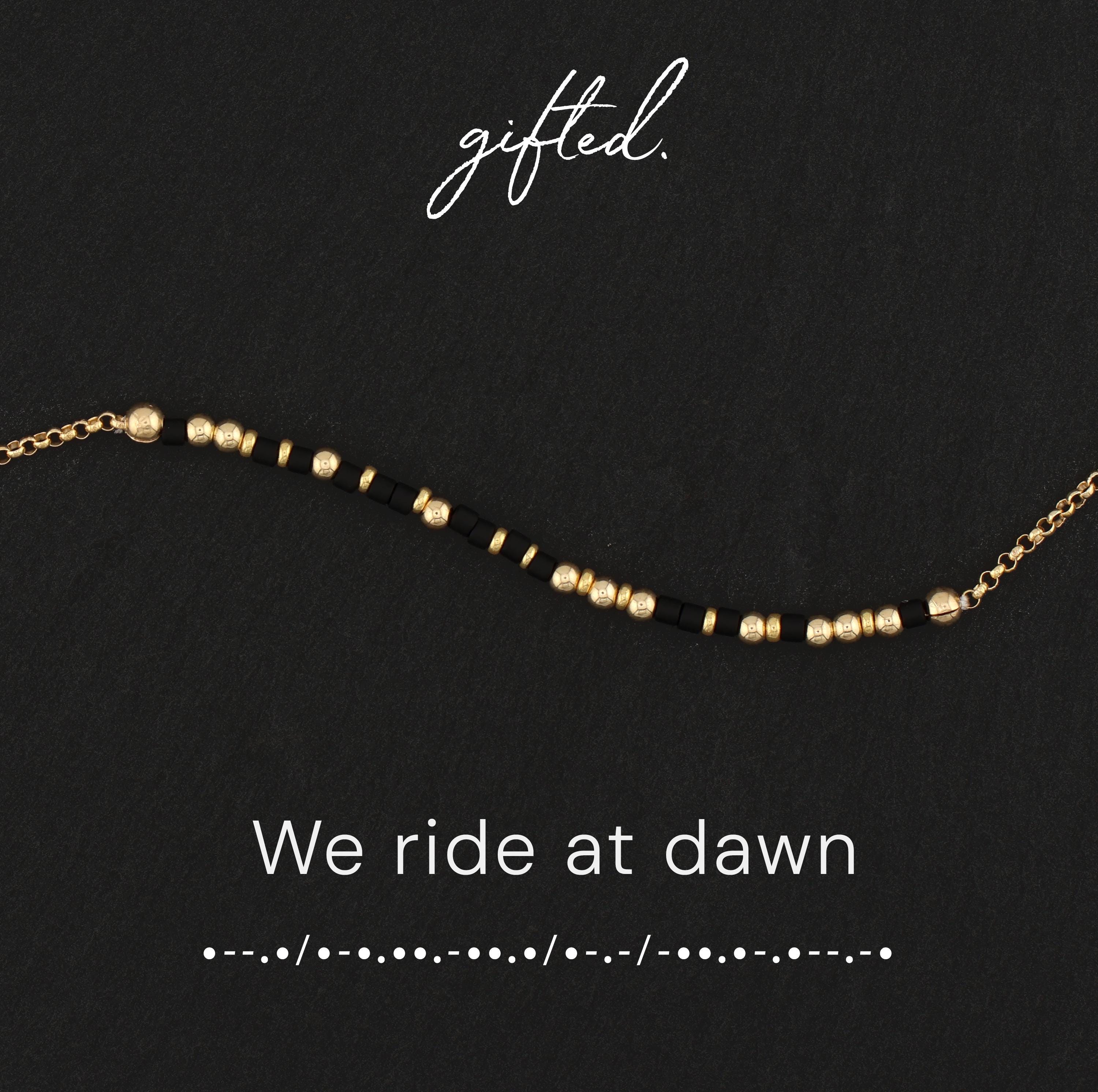 Custom Morse Code Bracelet, We Ride at Dawn | Ride or Die Best Friend Gift | Hidden Message Jewelry