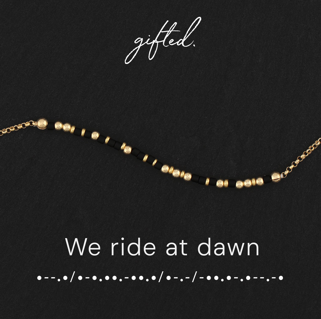 Custom Morse Code Bracelet, We Ride at Dawn | Ride or Die Best Friend Gift | Hidden Message Jewelry