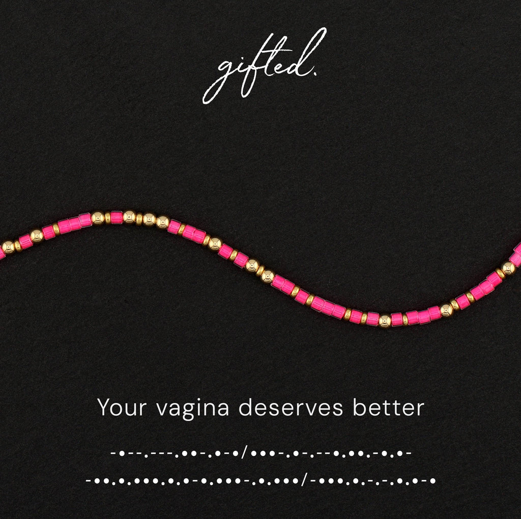 Custom Morse Code Bracelet, Your Vagin Deserves Better | Funny Breakup & Self Respect Gift | Hidden Message Jewelry