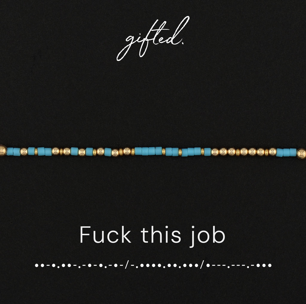 SEO - Custom Morse Code Bracelet, Fuck This Job | Sarcastic Coworker & Work Humor Gift | Hidden Message Jewelry