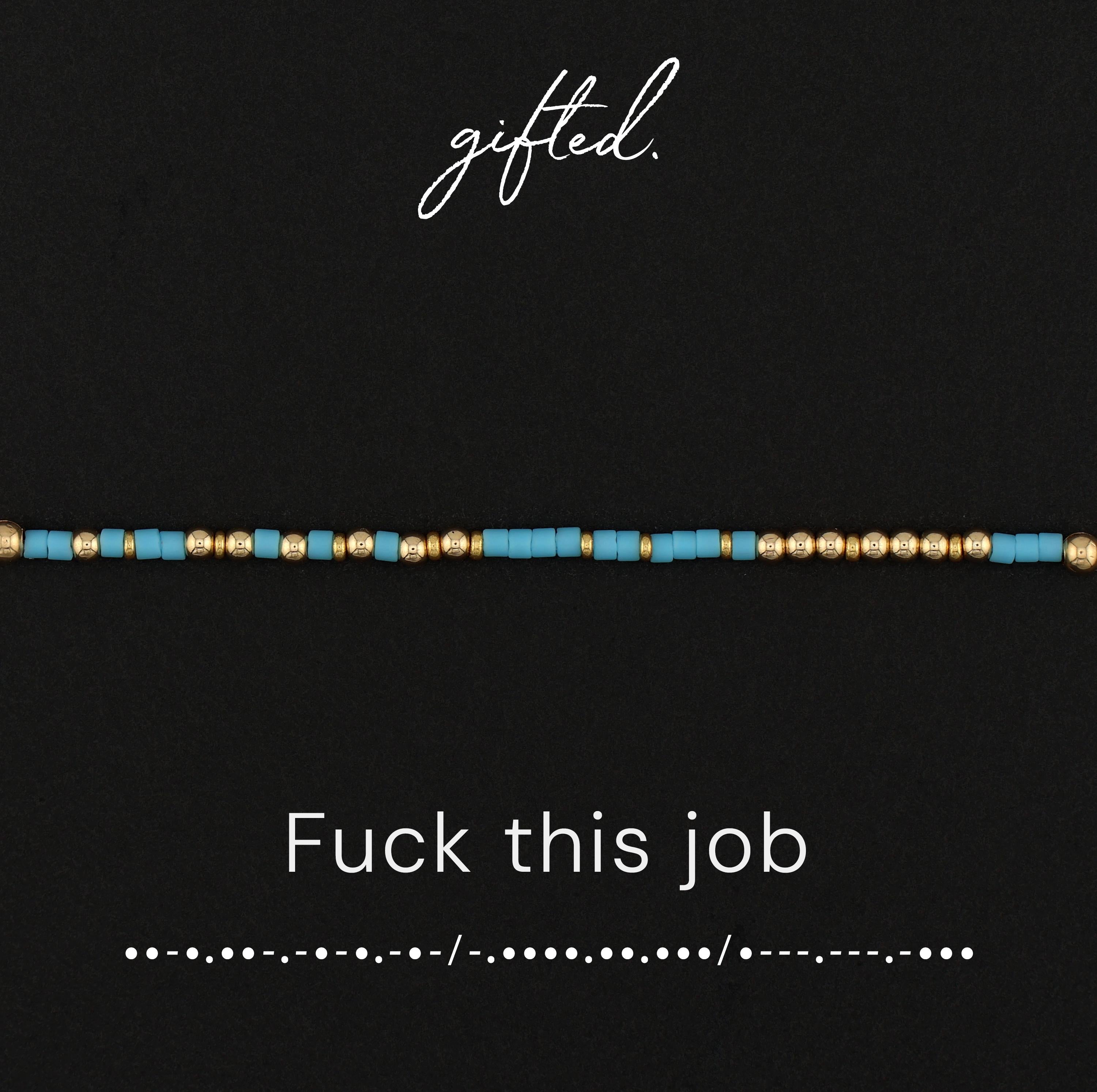 SEO - Custom Morse Code Bracelet, Fuck This Job | Sarcastic Coworker & Work Humor Gift | Hidden Message Jewelry