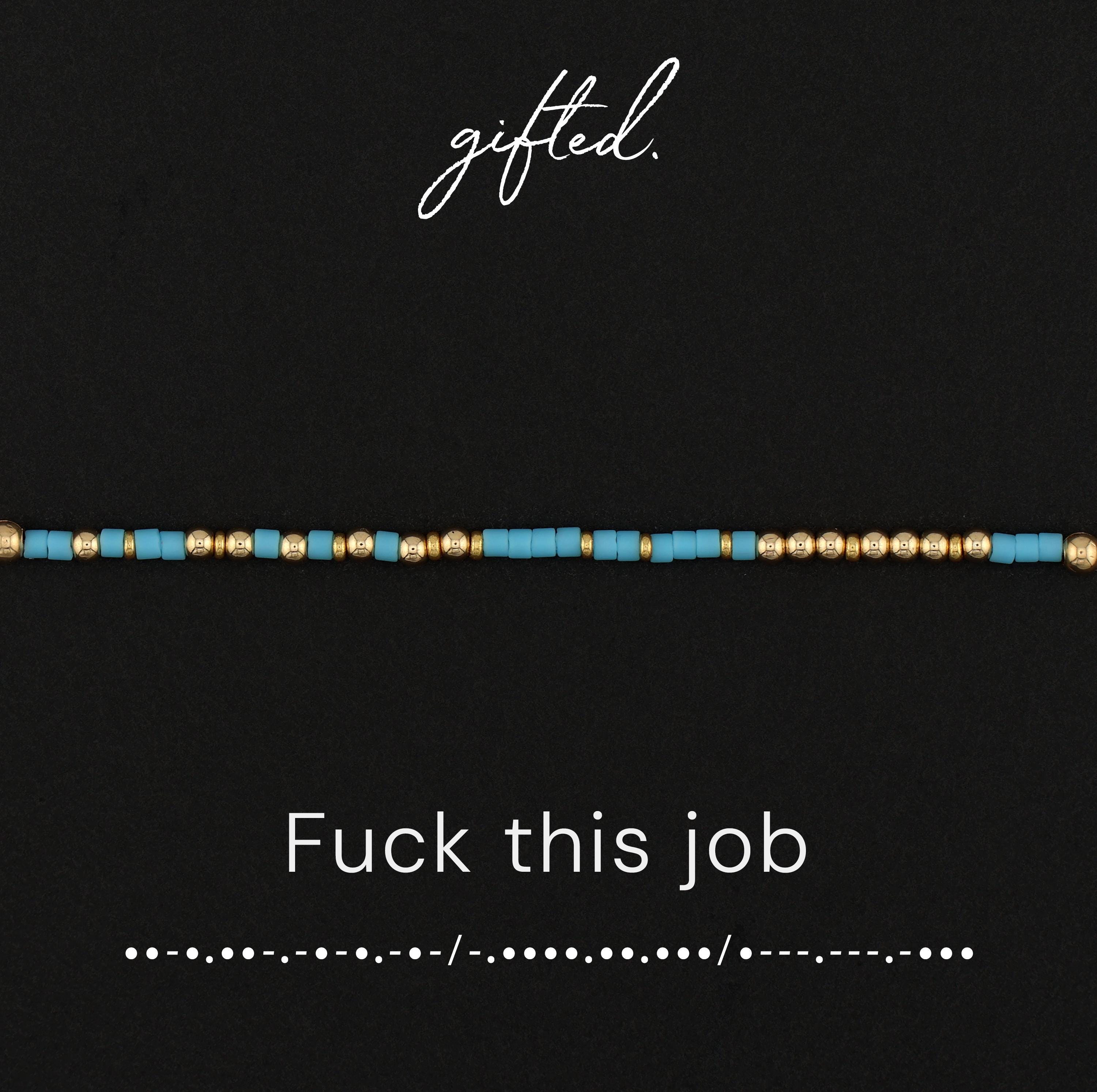 Custom Morse Code Bracelet, Fuck This Job | Sarcastic Coworker & Work Humor Gift | Hidden Message Jewelry
