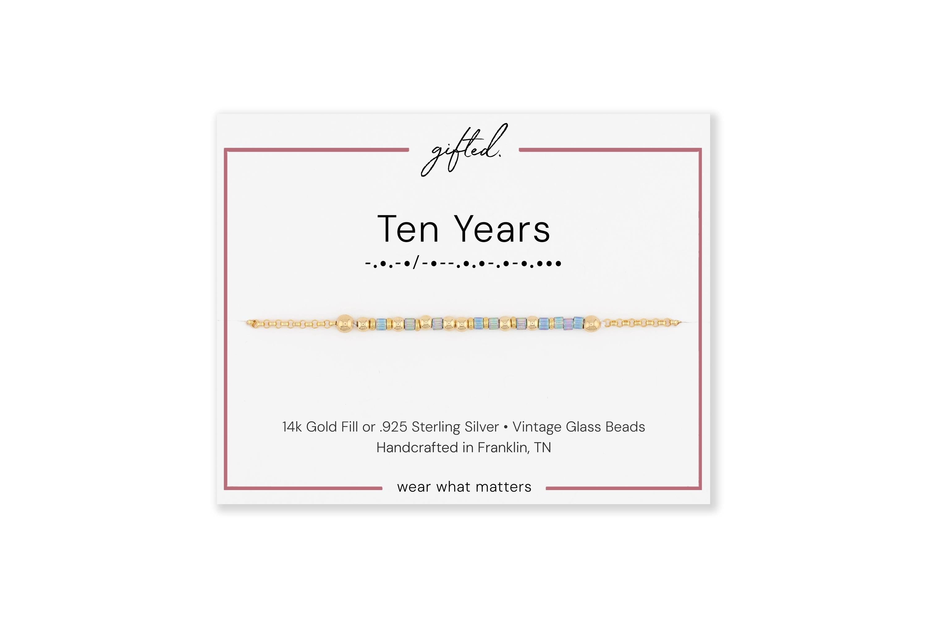 Custom Morse Code Necklace, Ten Years | Sobriety Recovery Gift | Hidden Message Jewelry