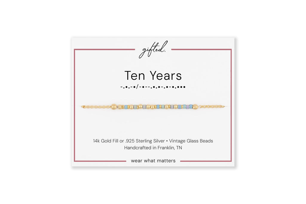 Custom Morse Code Bracelet, Ten Years | Sobriety Recovery Gift | Hidden Message Jewelry
