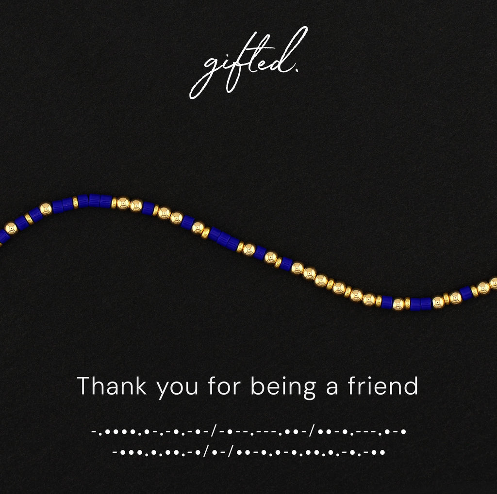 SEO - Custom Morse Code Bracelet, Thank You for Being a Friend | Nostalgic Friendship Gift | Hidden Message Jewelry