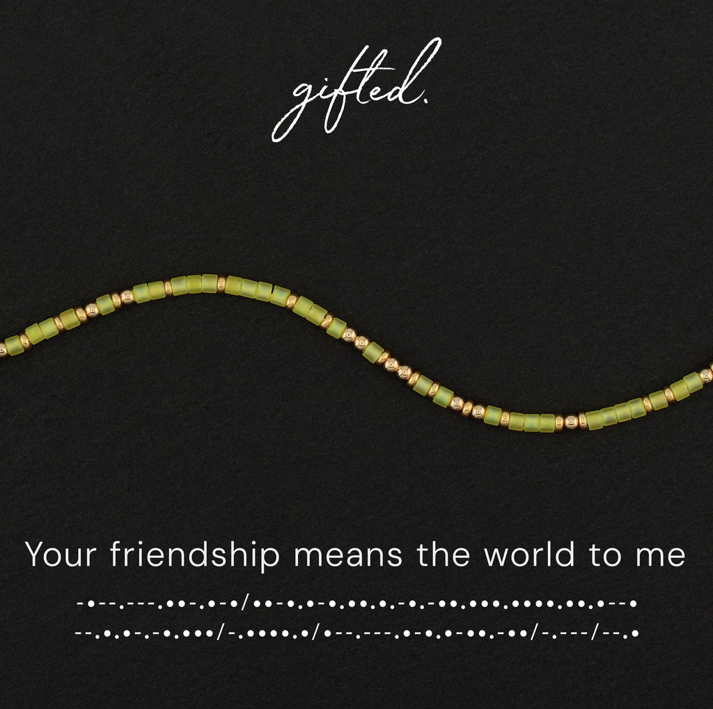 SEO - Custom Morse Code Bracelet, Your Friendship Means the World to Me | Best Friend Gift | Hidden Message Jewelry