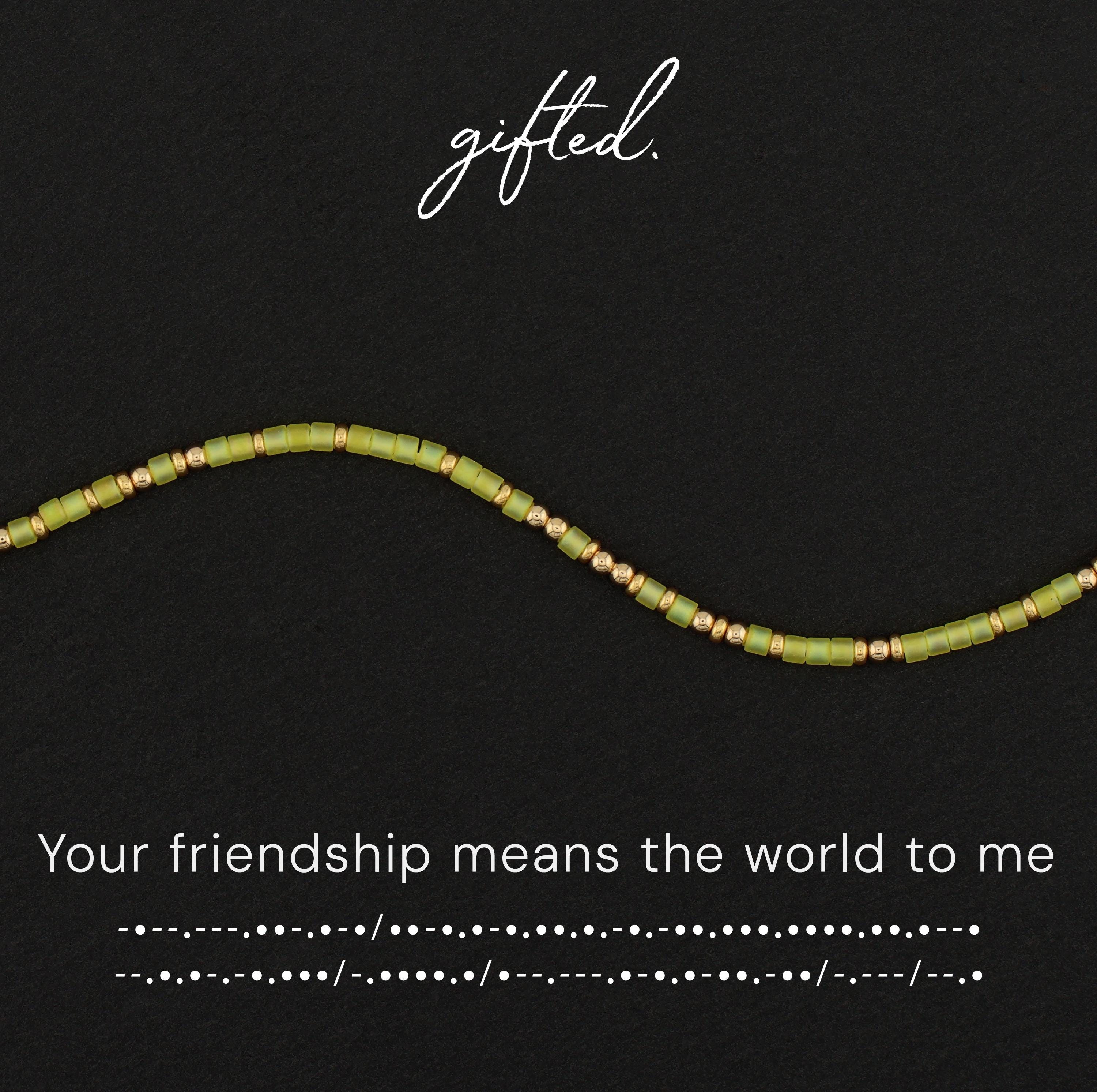 SEO - Custom Morse Code Bracelet, Your Friendship Means the World to Me | Best Friend Gift | Hidden Message Jewelry