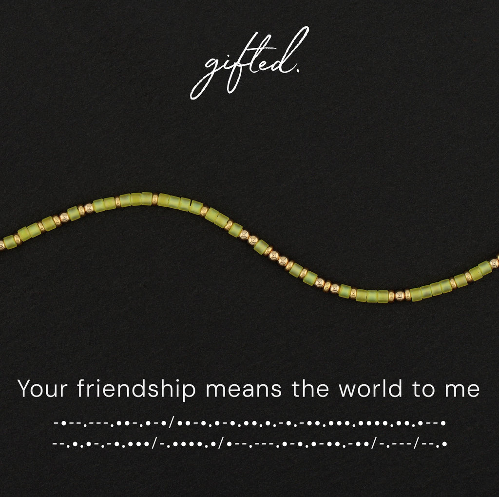 Custom Morse Code Bracelet, Your Friendship Means the World to Me | Best Friend Gift | Hidden Message Jewelry