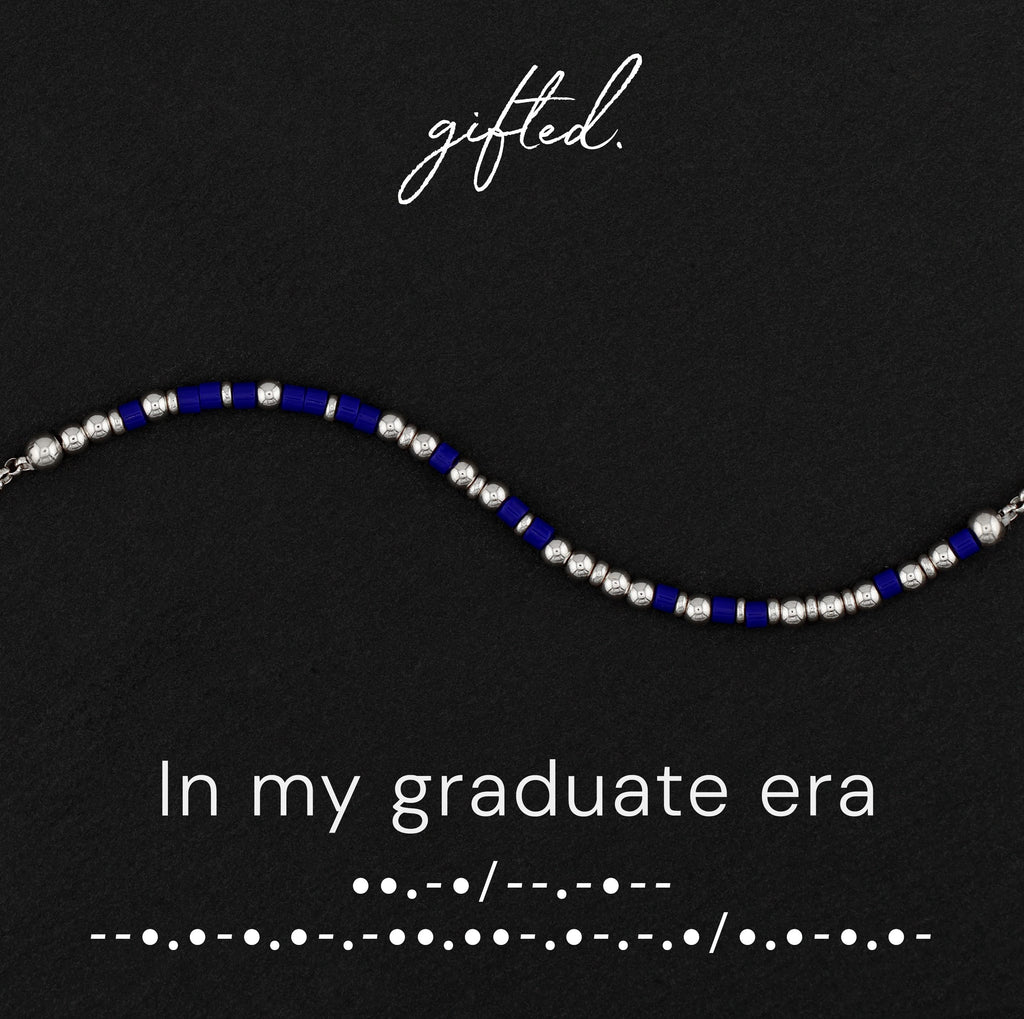 SEO - Custom Morse Code Bracelet, In My Graduate Era | Graduation Gift | Hidden Message Jewelry