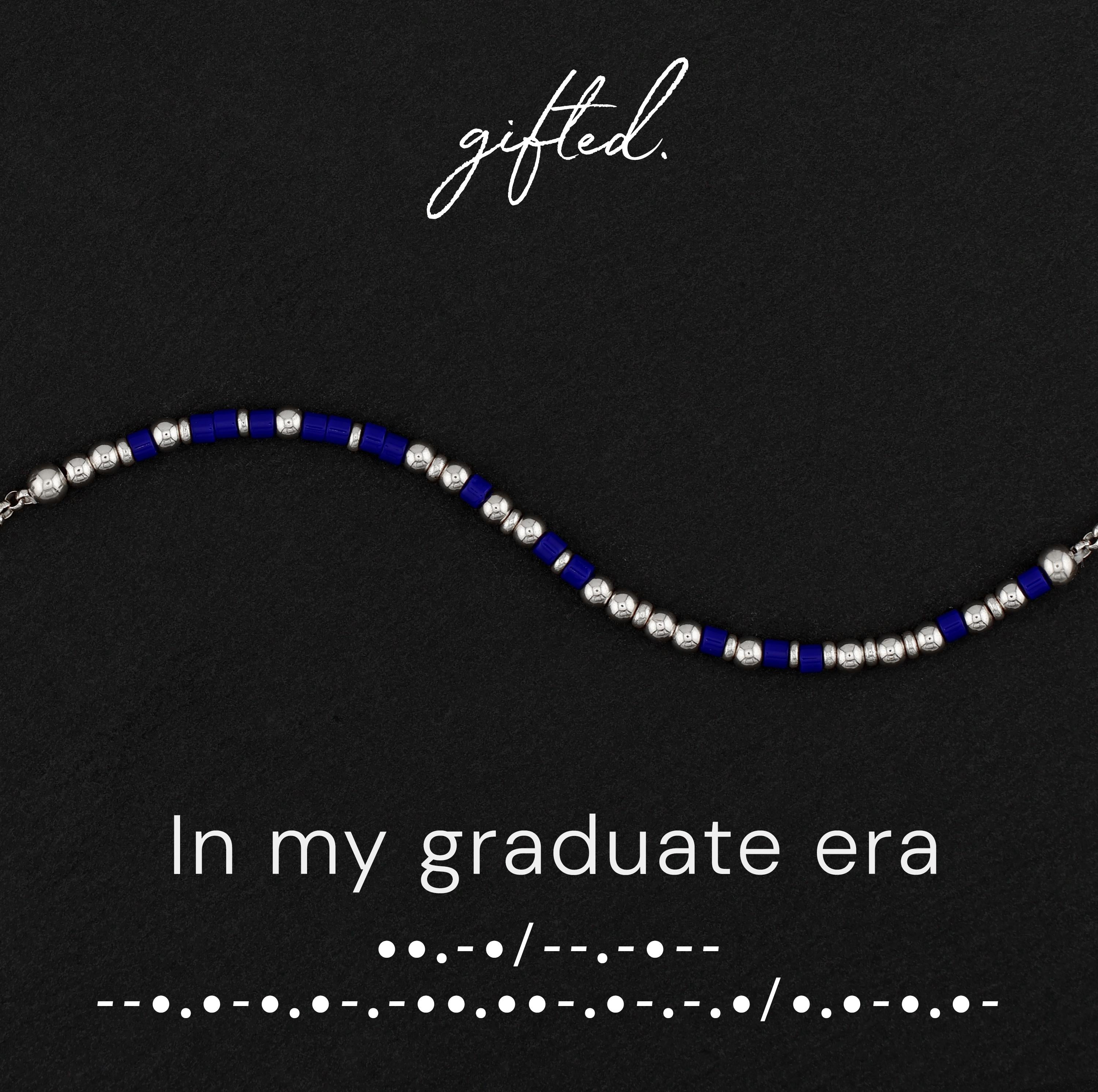 SEO - Custom Morse Code Bracelet, In My Graduate Era | Graduation Gift | Hidden Message Jewelry