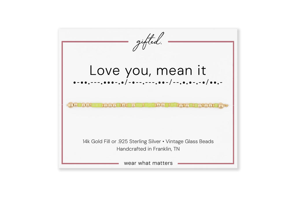 SEO - Custom Morse Code Bracelet, Love You, Mean It | Best Friend or Partner Gift | Hidden Message Jewelry