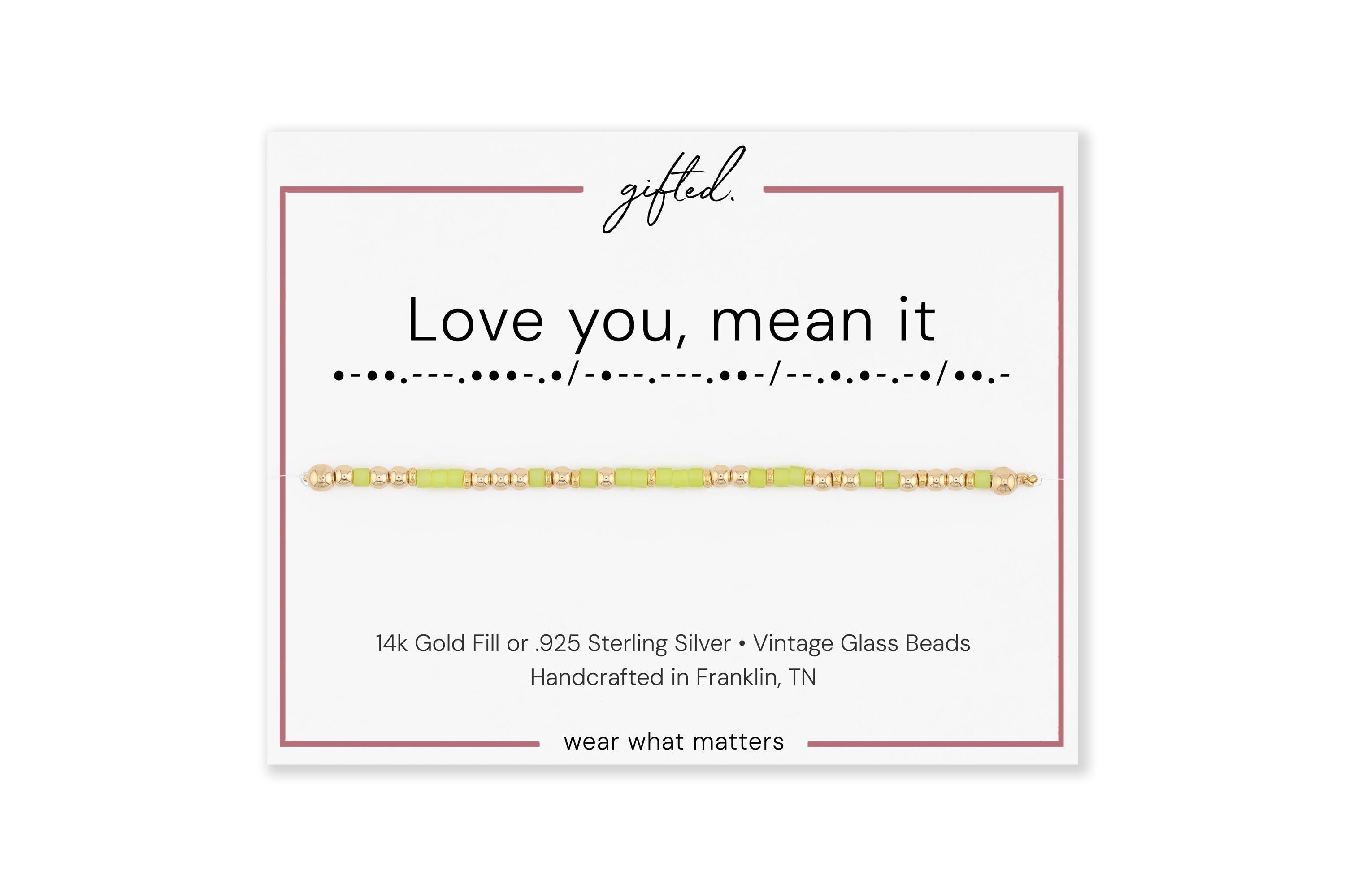 SEO - Custom Morse Code Bracelet, Love You, Mean It | Best Friend or Partner Gift | Hidden Message Jewelry