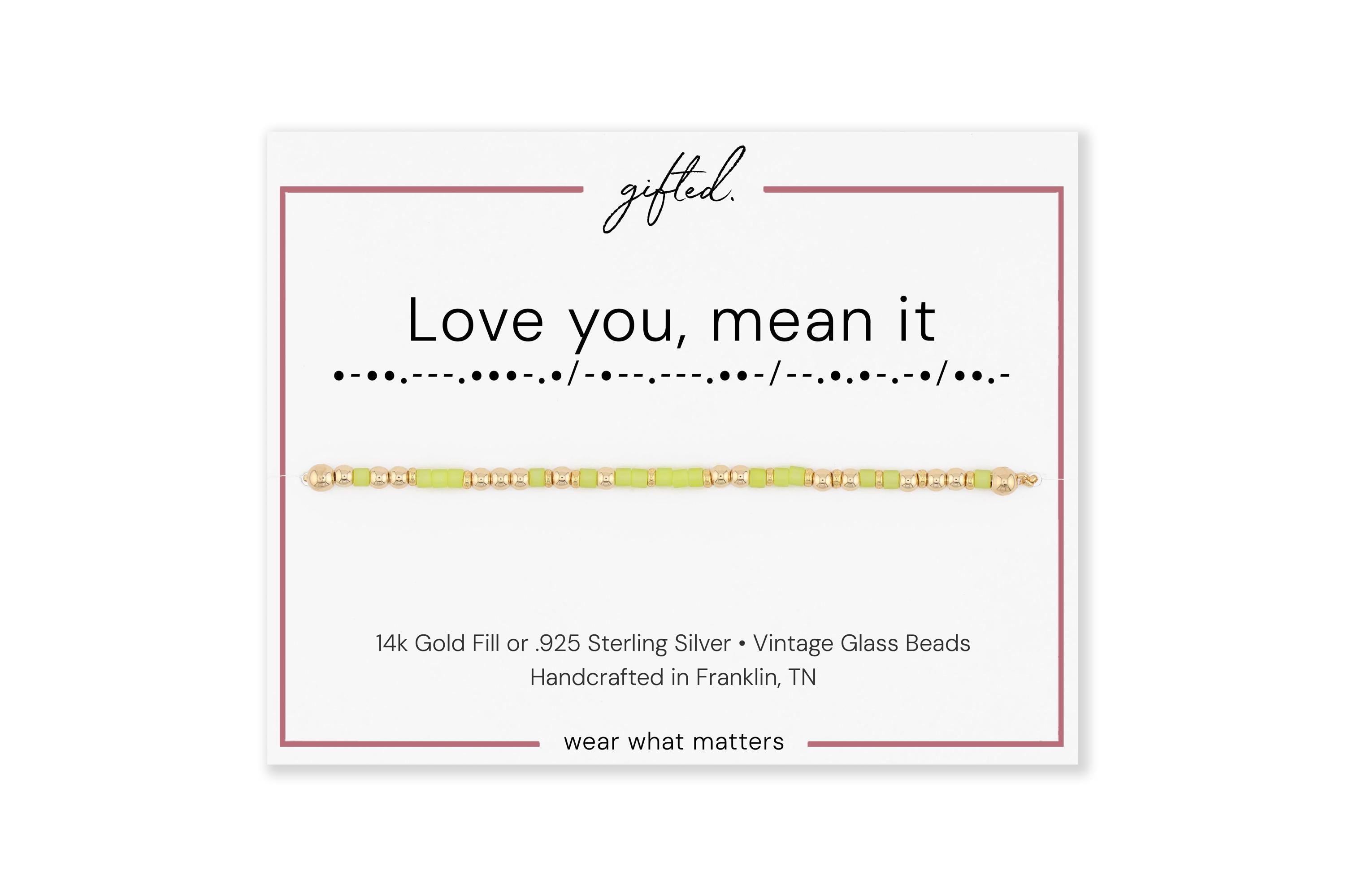 Custom Morse Code Bracelet, Love You, Mean It | Best Friend or Partner Gift | Hidden Message Jewelry