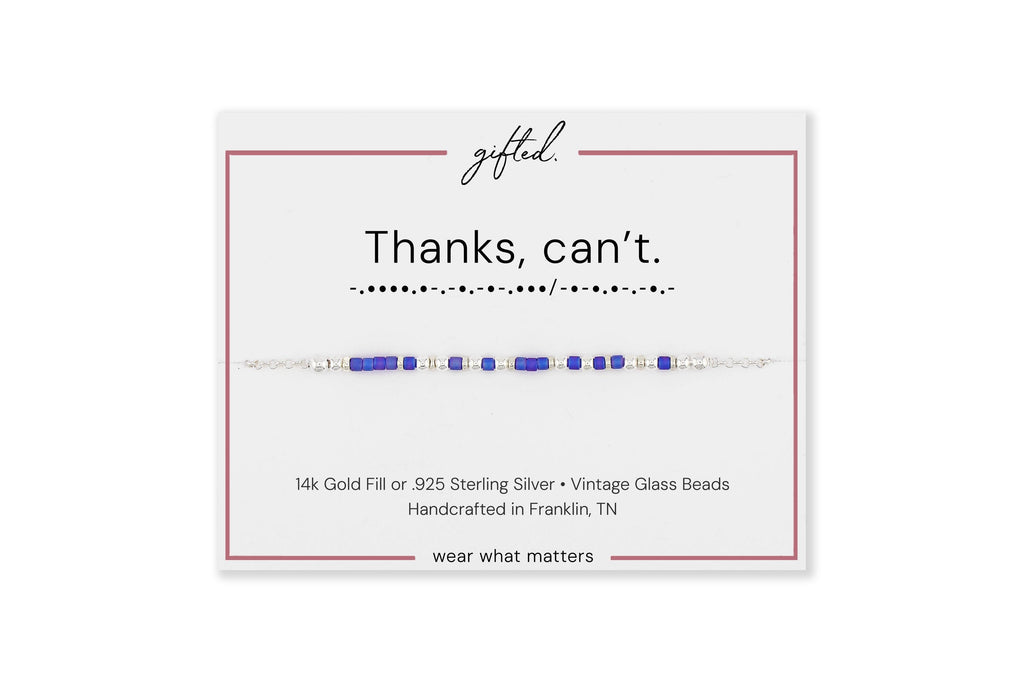 Custom Morse Code Bracelet, Thanks, Can't | Self Empowerment | Hidden Message Jewelry