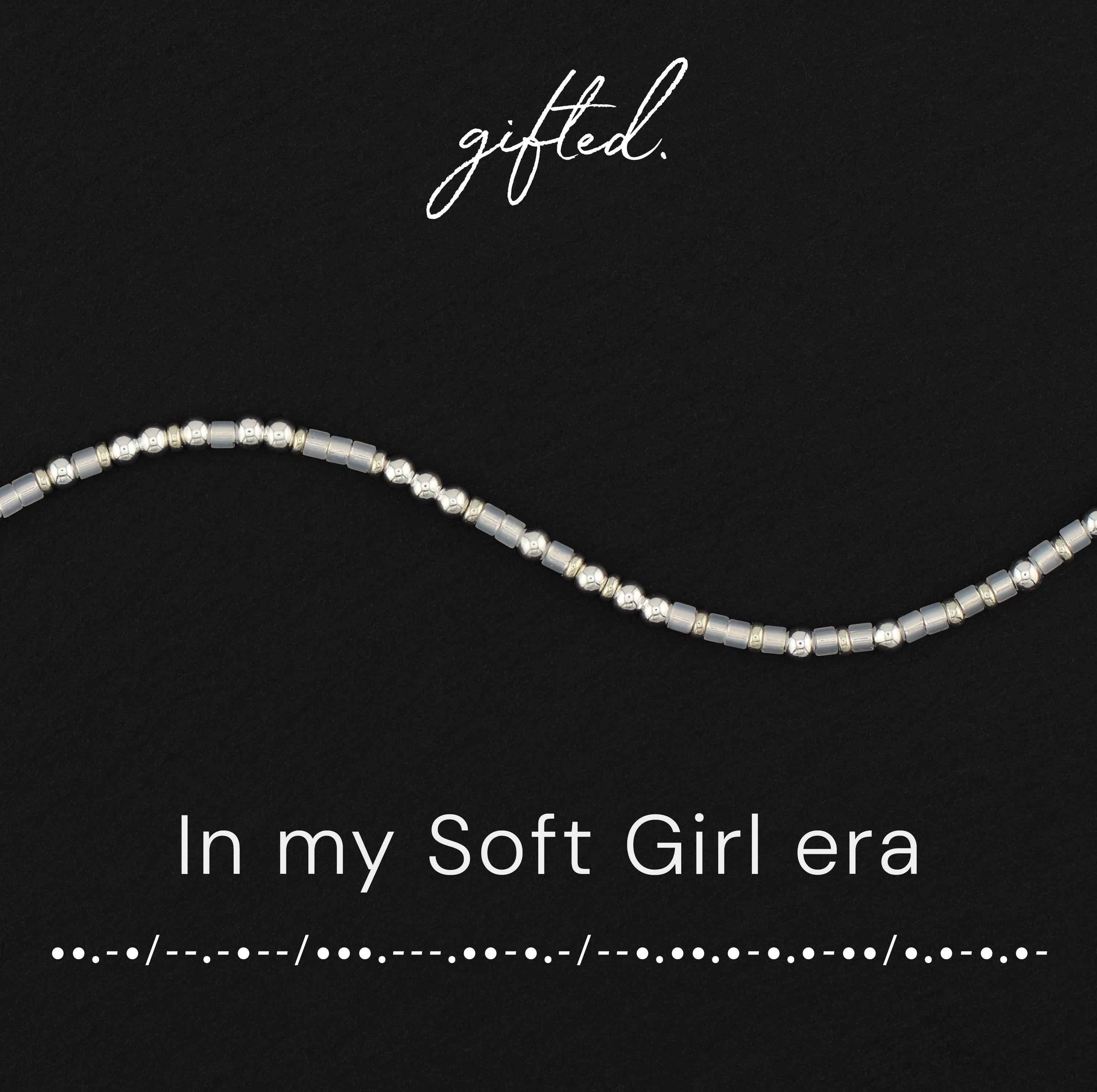 Custom Morse Code Bracelet, In My Soft Girl Era | Self Care & Mental Health Gift | Hidden Message Jewelry