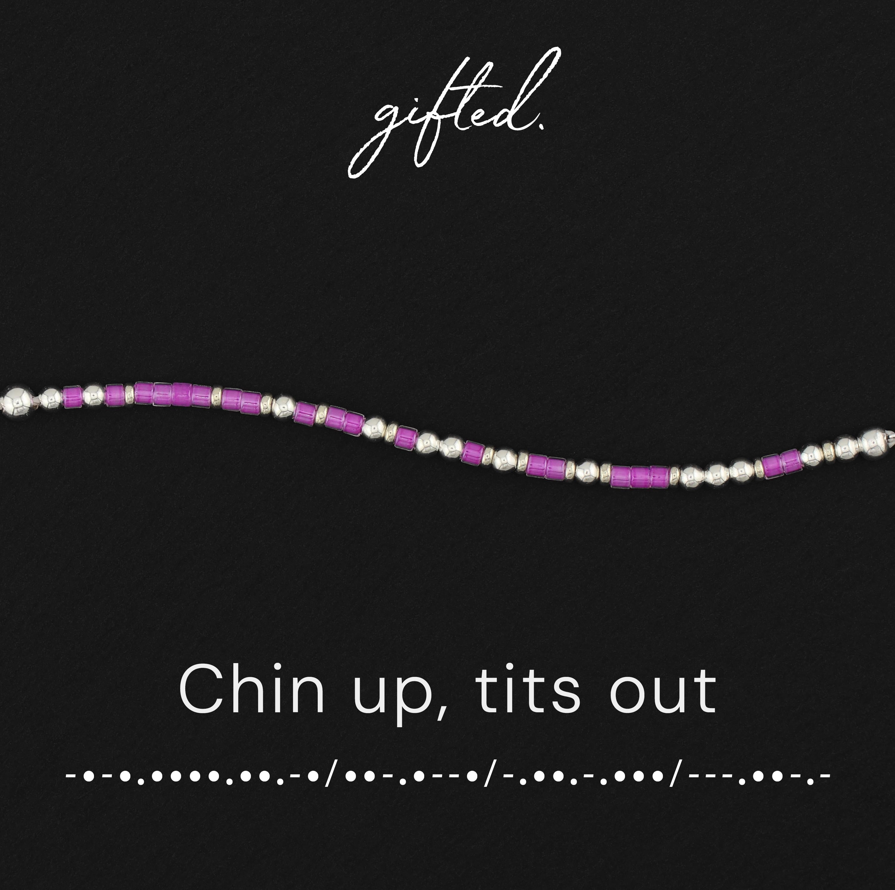 SEO - Custom Morse Code Bracelet, Chin Up, Tits Out | This Too Shall Pass, Friend Gift | Hidden Message Jewelry