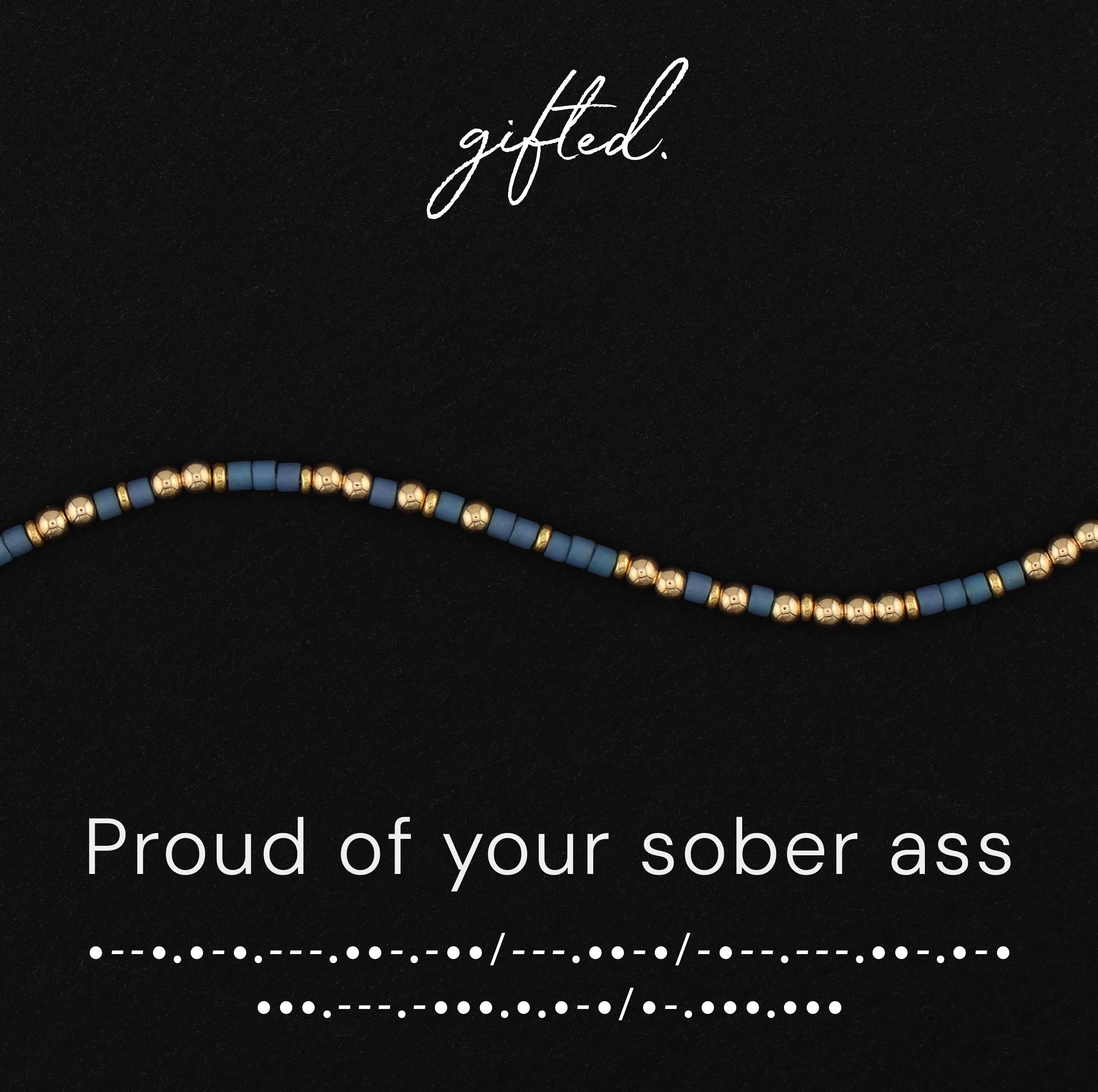 Custom Morse Code Bracelet, Proud of Your Sober Ass | Sobriety Recovery Gift | Hidden Message Jewelry