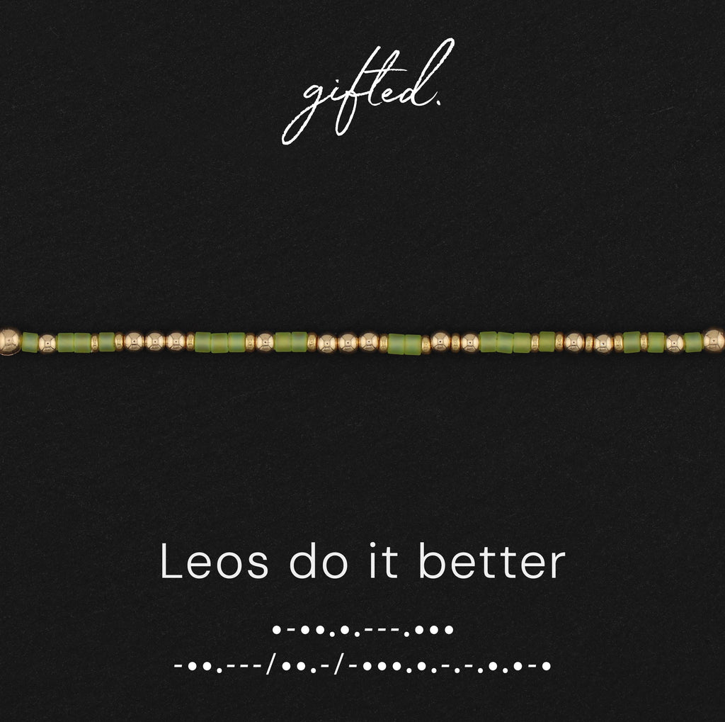 Custom Morse Code Bracelet, Leos Do It Better | Leo Star Sign Zodiac Birthday Gift | Hidden Message Jewelry