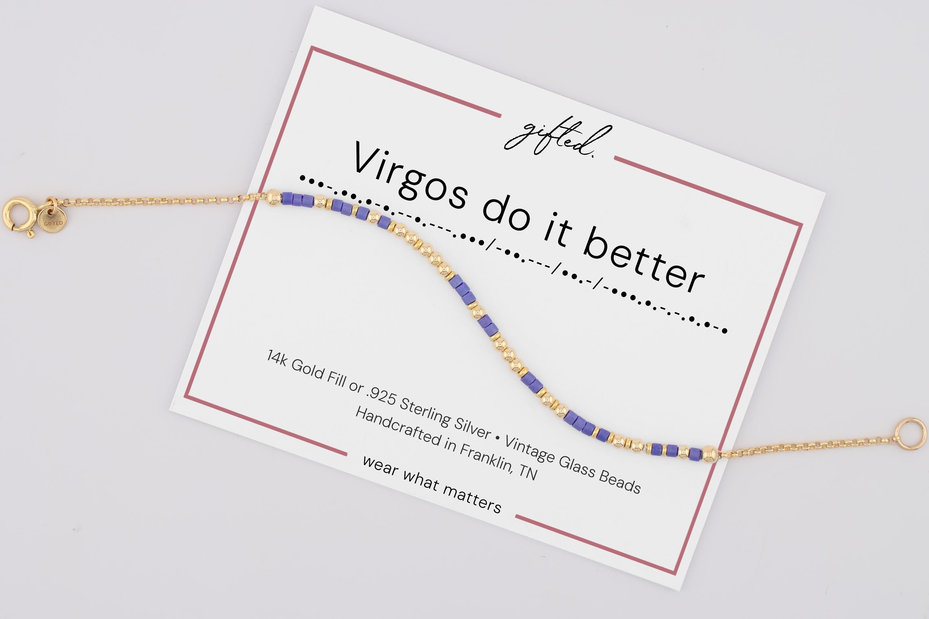 WAIT UNTIL AUG - Custom Morse Code Bracelet, Virgos Do It Better | Virgo Star Sign Zodiac Birthday Gift | Hidden Message Jewelry