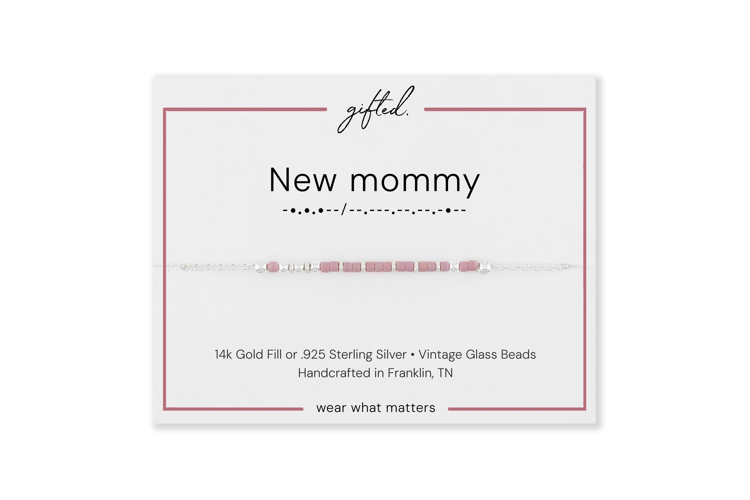 Custom Morse Code Bracelet, New Mommy | Birth of Child Gift | New Mother Present | Hidden Message Jewelry