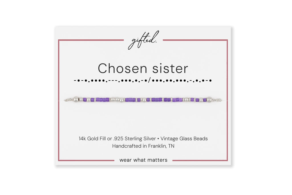 Custom Morse Code Bracelet, Chosen Sister Gift | Bonus & Blended Family Gift | Hidden Message Jewelry