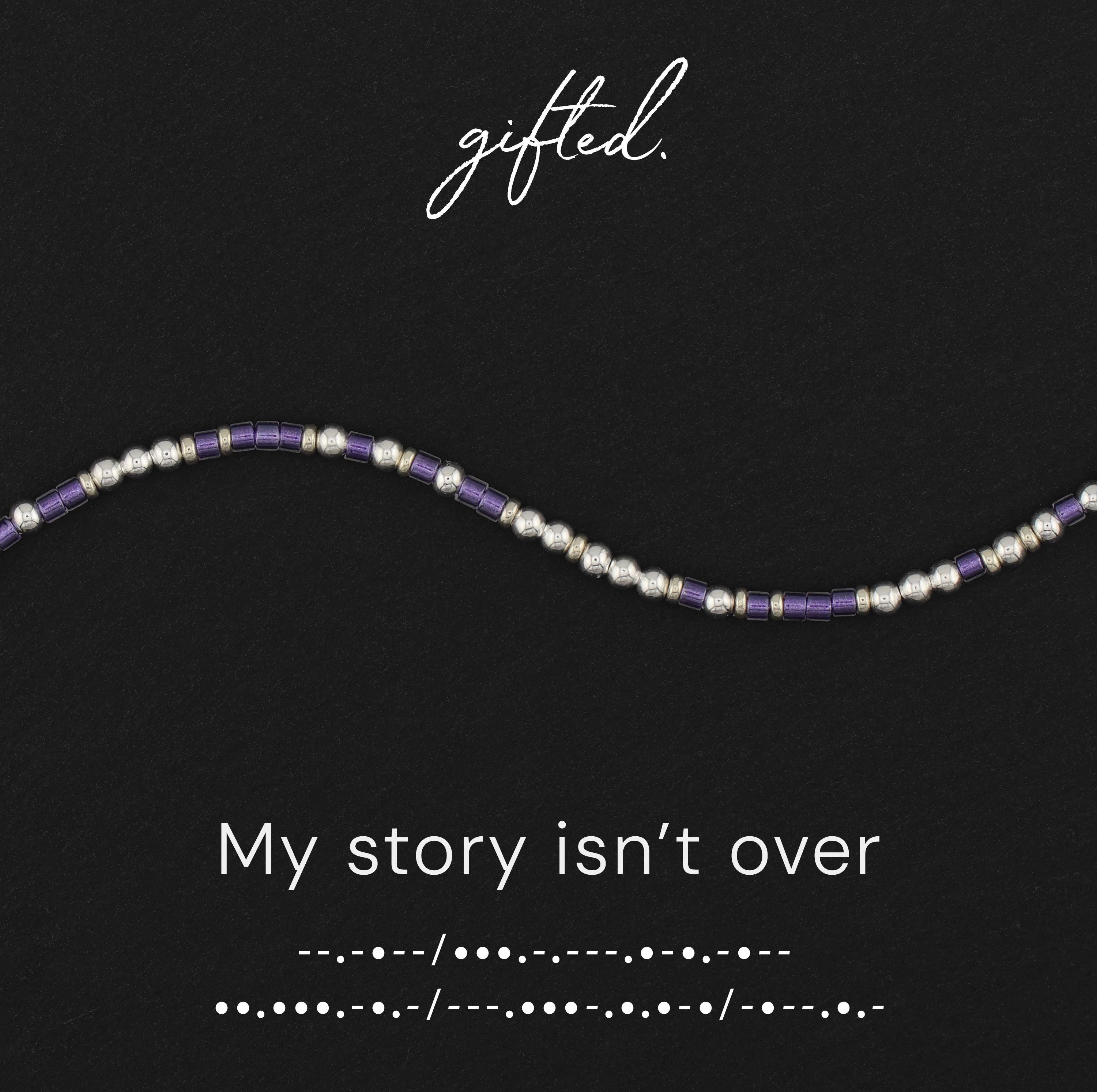 Custom Morse Code Bracelet, My Story Isn't Over | Semicolon, Suicide & Mental Health Recovery | Hidden Message Jewelry