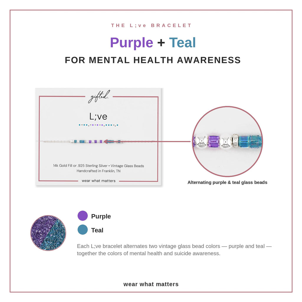 Custom Morse Code Bracelet, Live Semicolon | Mental Health & Suicide Awareness Gift | Hidden Message Jewelry