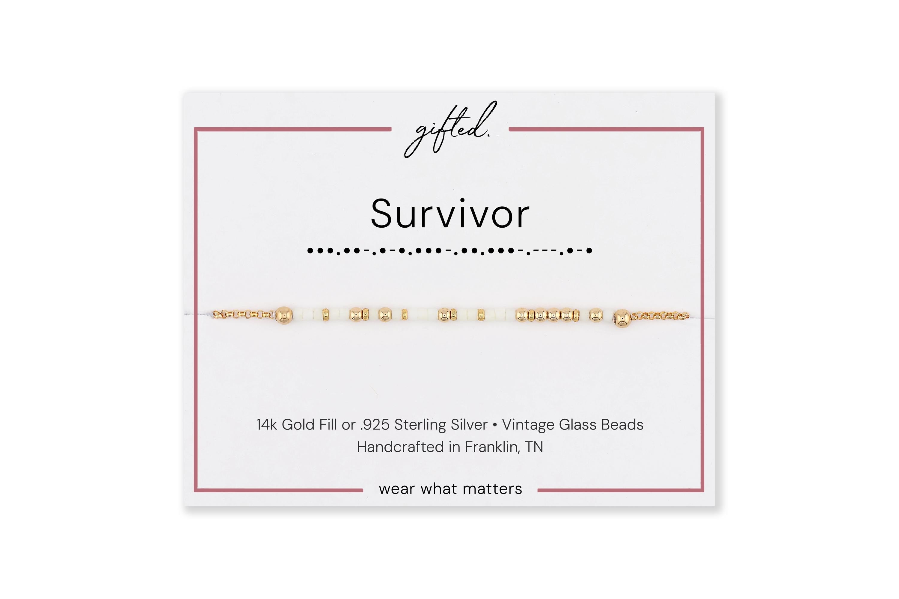 Custom Morse Code Bracelet, Survivor | Emotional Abuse & Mental Health Recovery Gift | Hidden Message Jewelry