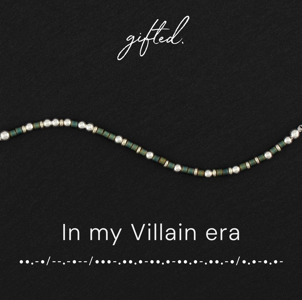 Custom Morse Code Bracelet, In My Villain Era | Boundaries & Self-Empowerment Gift | Hidden Message Jewelry