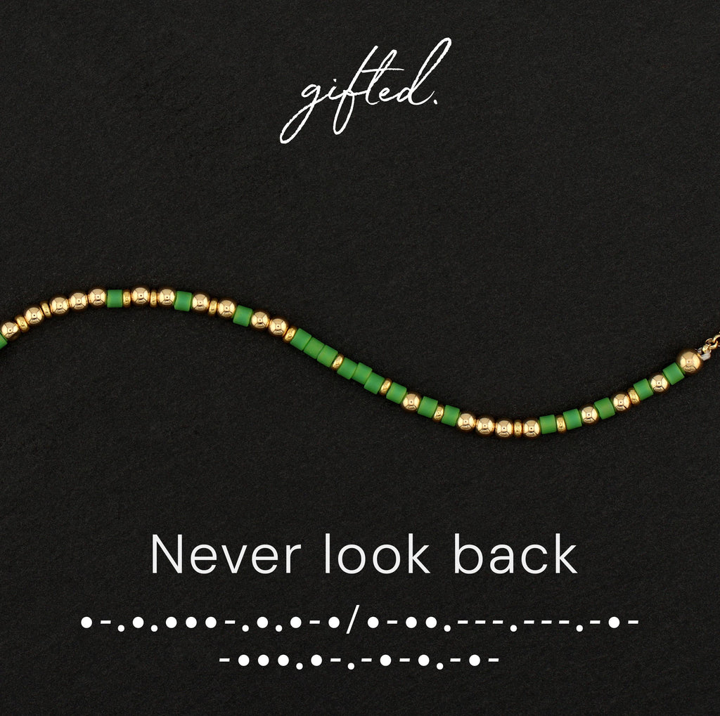 SEO - Custom Morse Code Bracelet, Never Look Back | Breakup, Divorce & Moving On Gift | Hidden Message Jewelry
