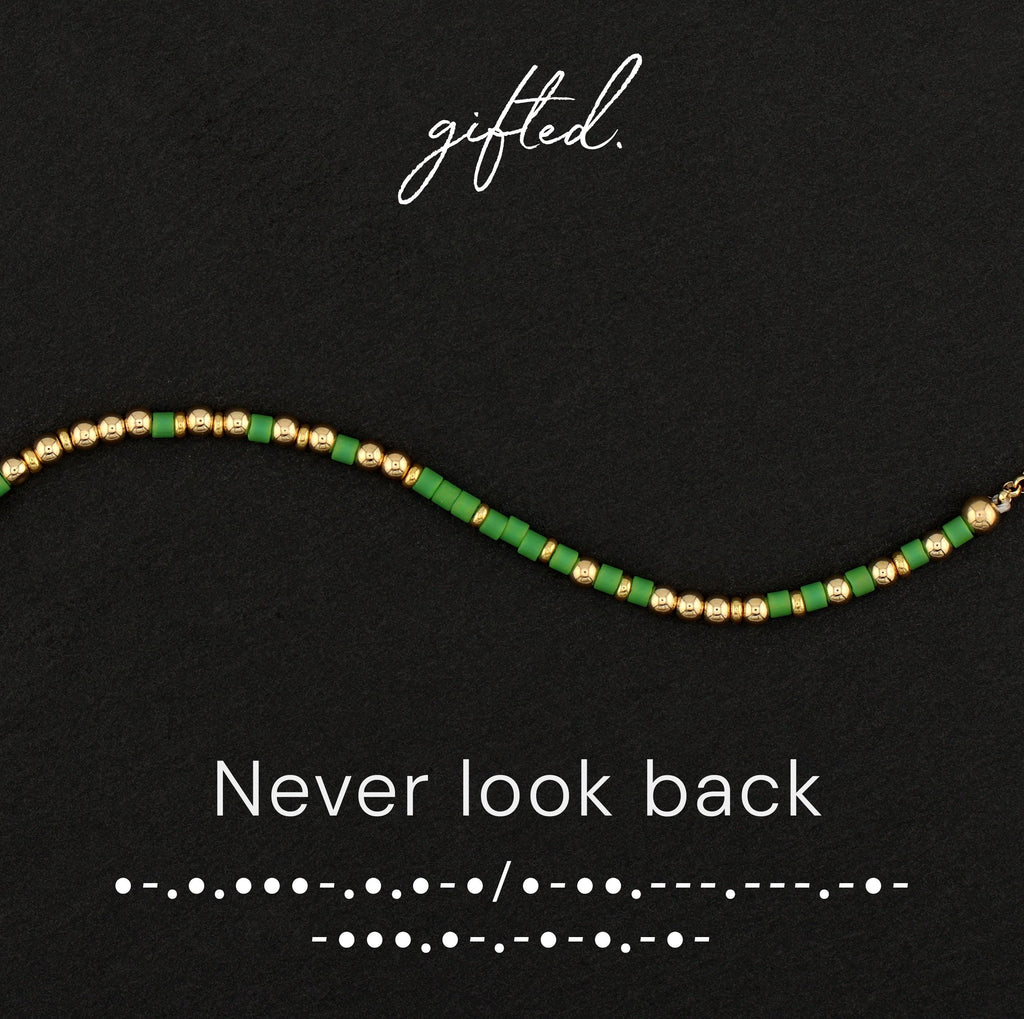 Custom Morse Code Bracelet, Never Look Back | Breakup, Divorce & Moving On Gift | Hidden Message Jewelry