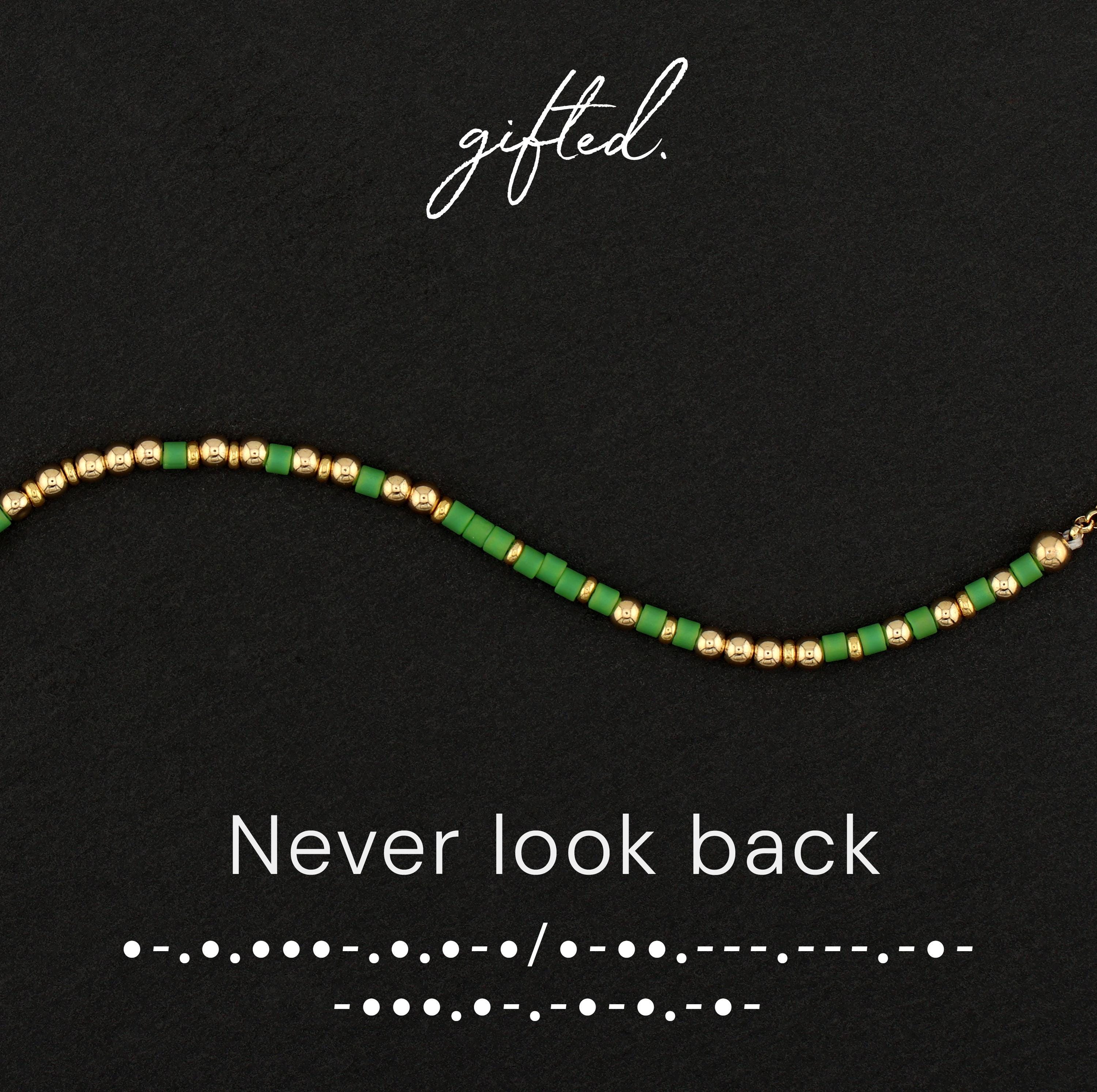 Custom Morse Code Bracelet, Never Look Back | Breakup, Divorce & Moving On Gift | Hidden Message Jewelry