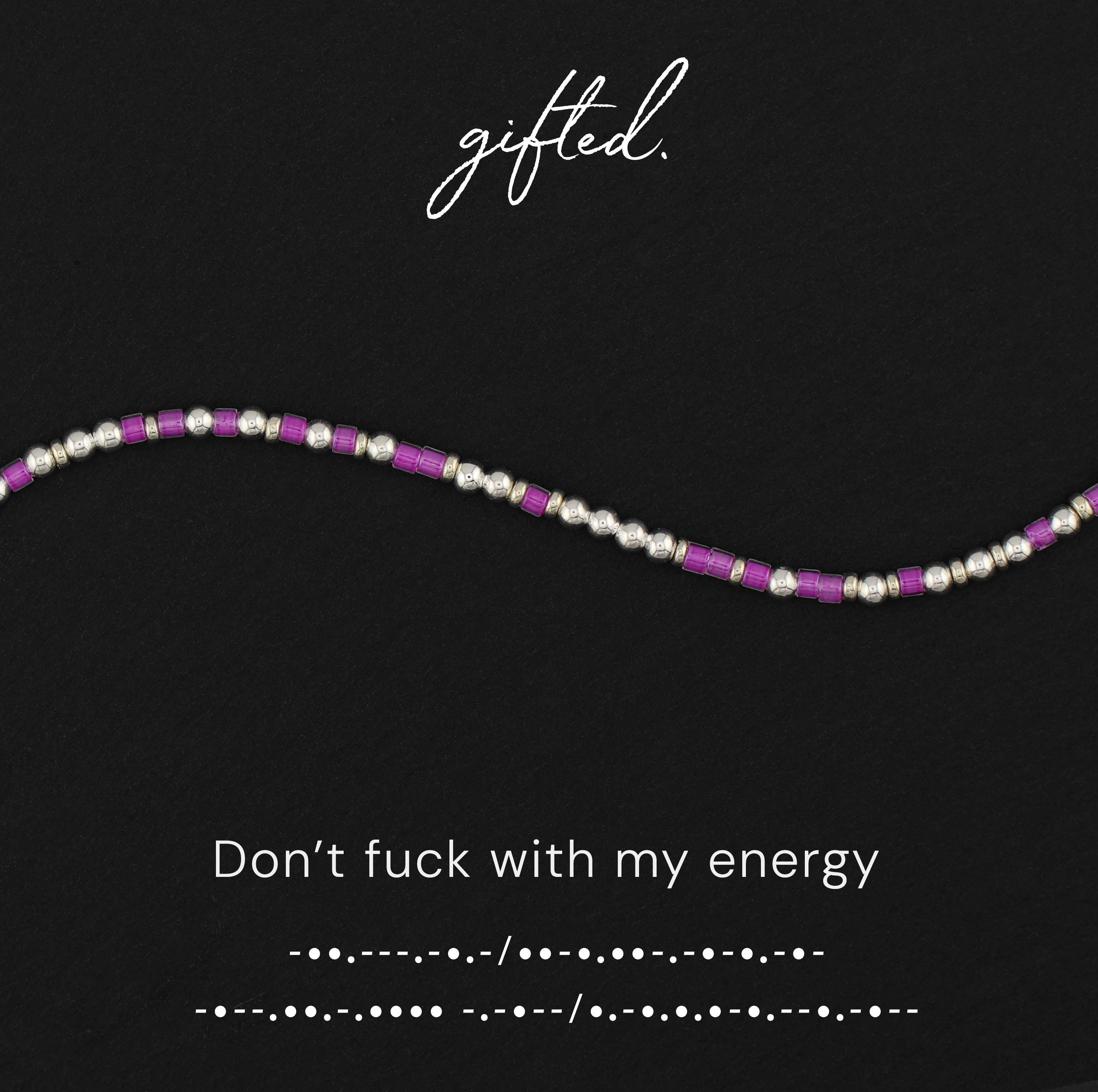 Custom Morse Code Bracelet, Don't Fuck With My Energy | Protect Your Peace & Self-Empowerment Gift | Hidden Message Jewelry