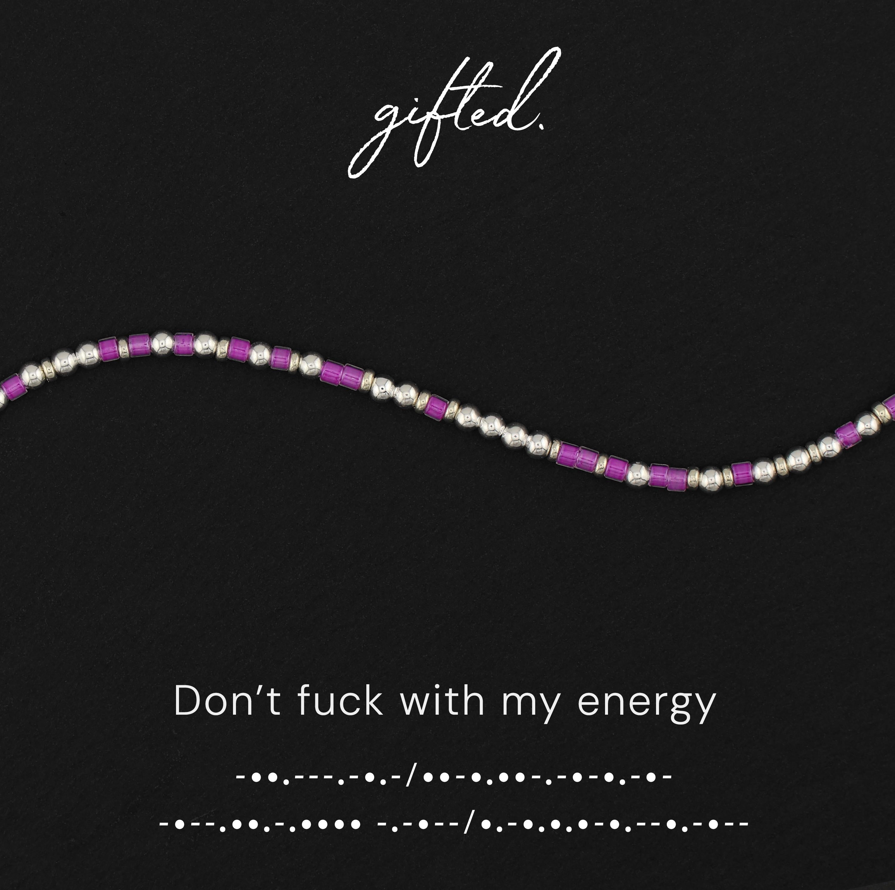 SEO - Custom Morse Code Bracelet, Don't Fuck With My Energy | Protect Your Peace & Self-Empowerment Gift | Hidden Message Jewelry