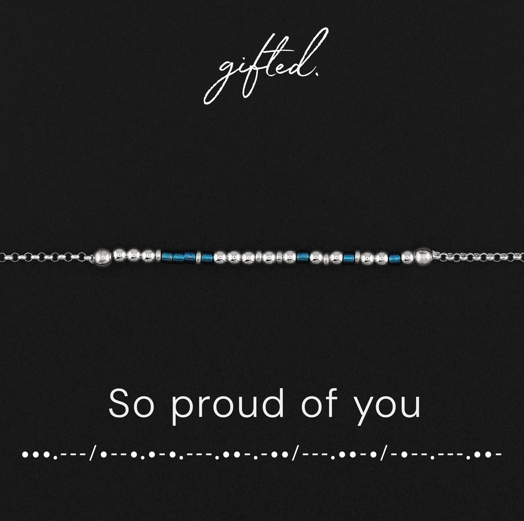 SEO - Custom Morse Code Bracelet, So Proud of You | Best Friend or Partner Gift | Hidden Message Jewelry