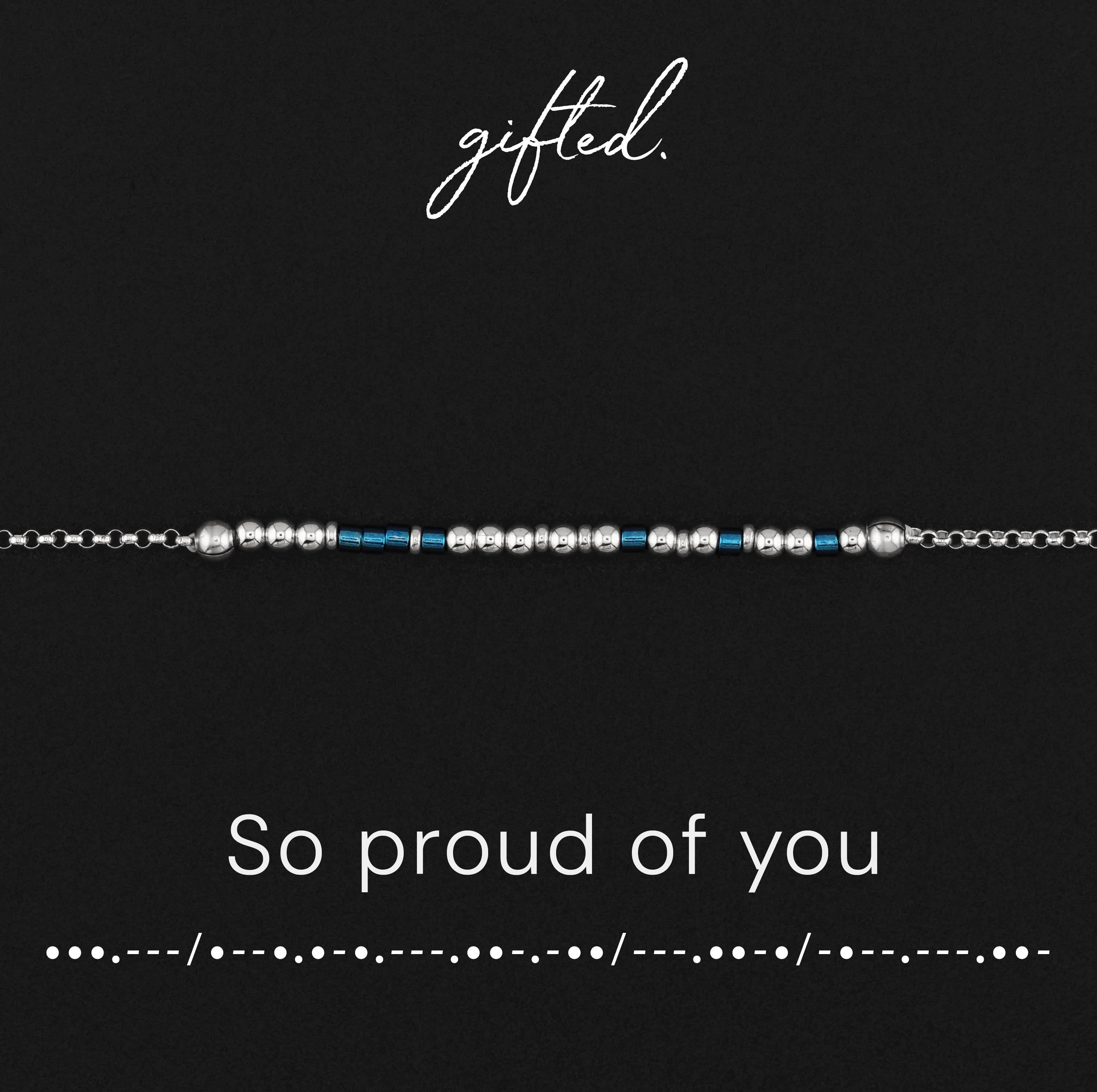 SEO - Custom Morse Code Bracelet, So Proud of You | Best Friend or Partner Gift | Hidden Message Jewelry