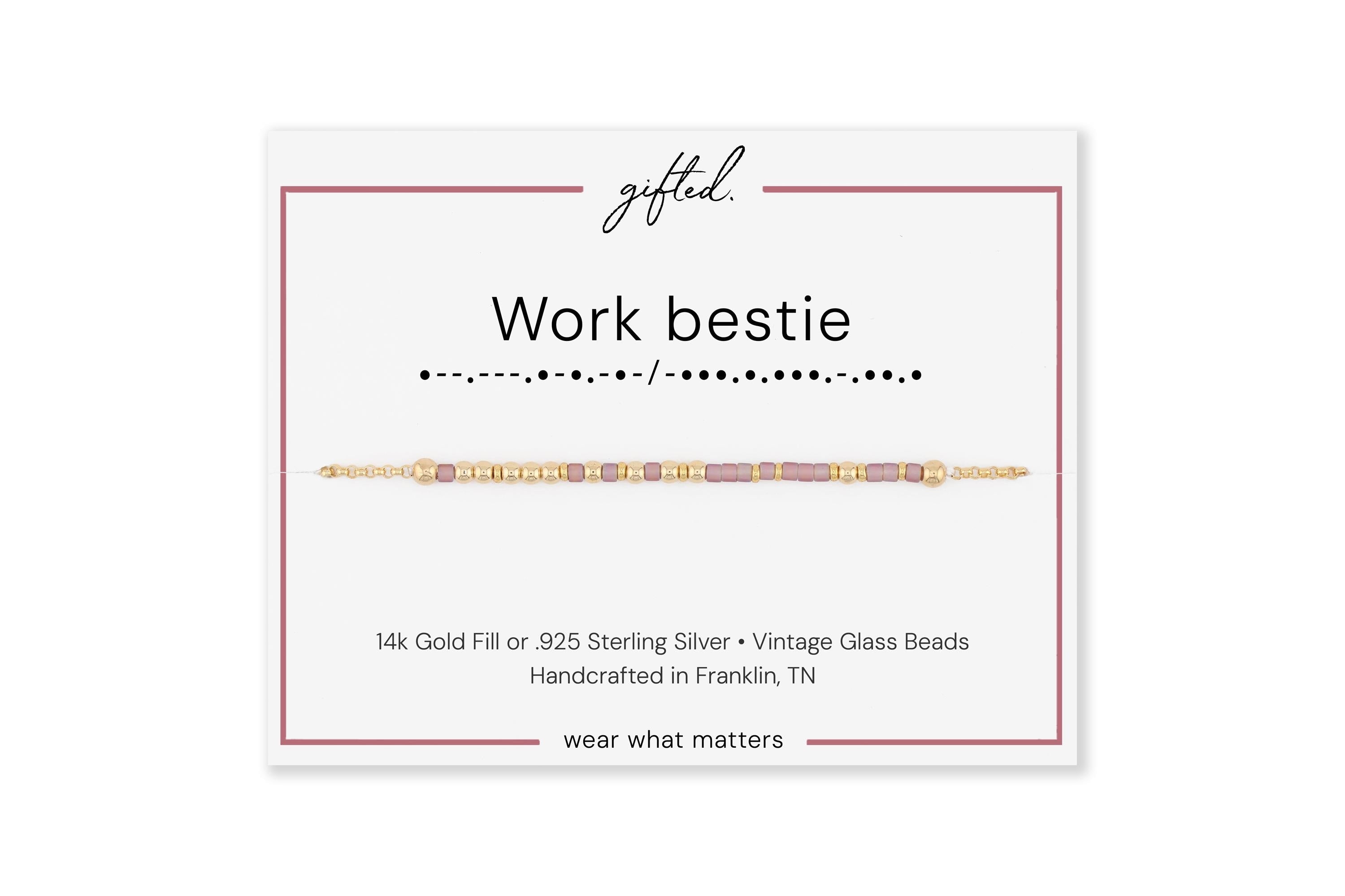 Custom Morse Code Bracelet, Work Bestie Gift | Coworker Work Wife & Office BFF | Hidden Message Jewelry