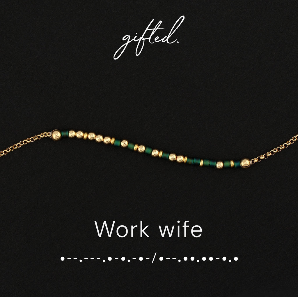 Custom Morse Code Bracelet, Work Wife | Coworker & Office BFF Gift | Hidden Message Jewelry