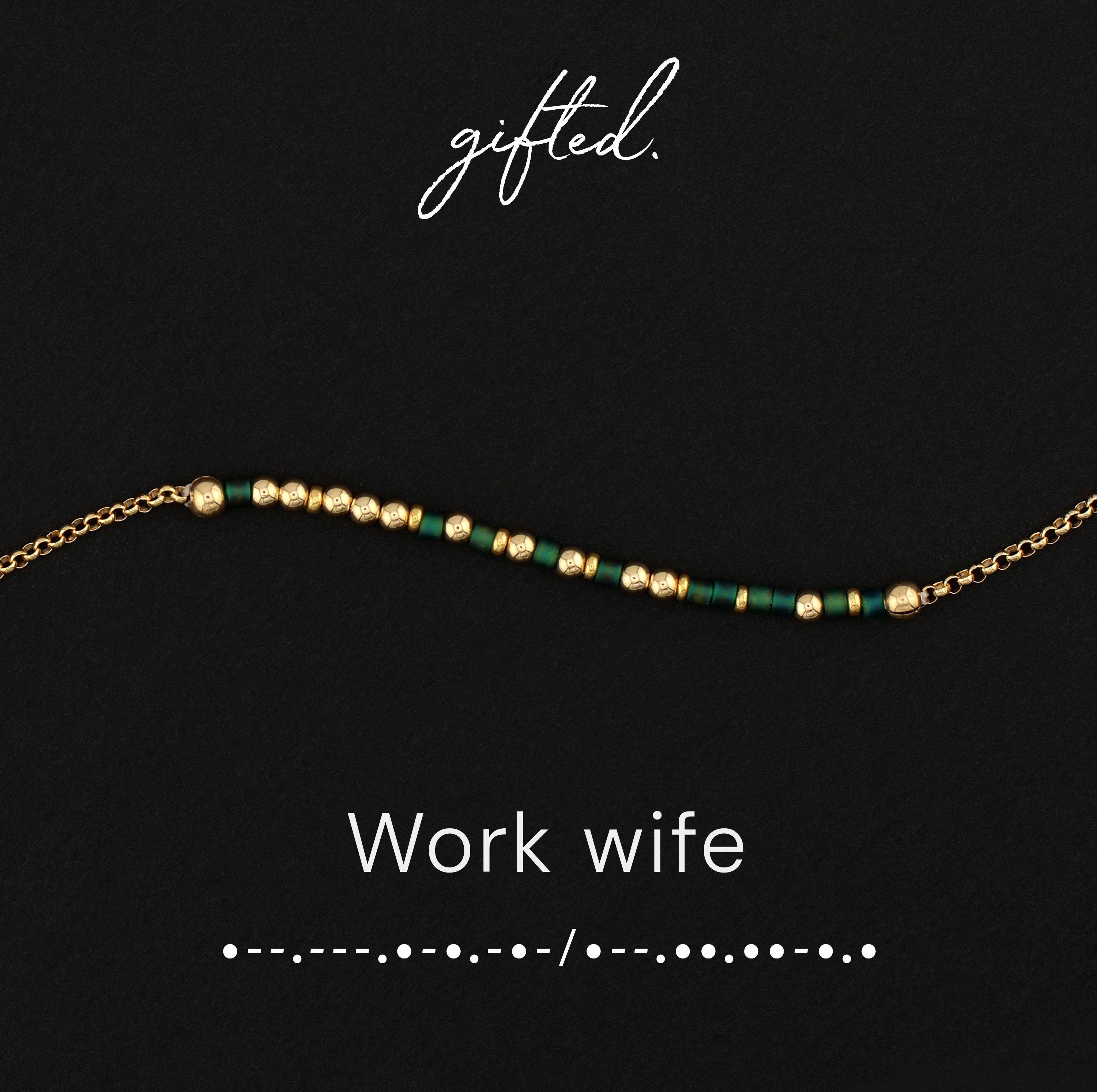Custom Morse Code Bracelet, Work Wife | Coworker & Office BFF Gift | Hidden Message Jewelry