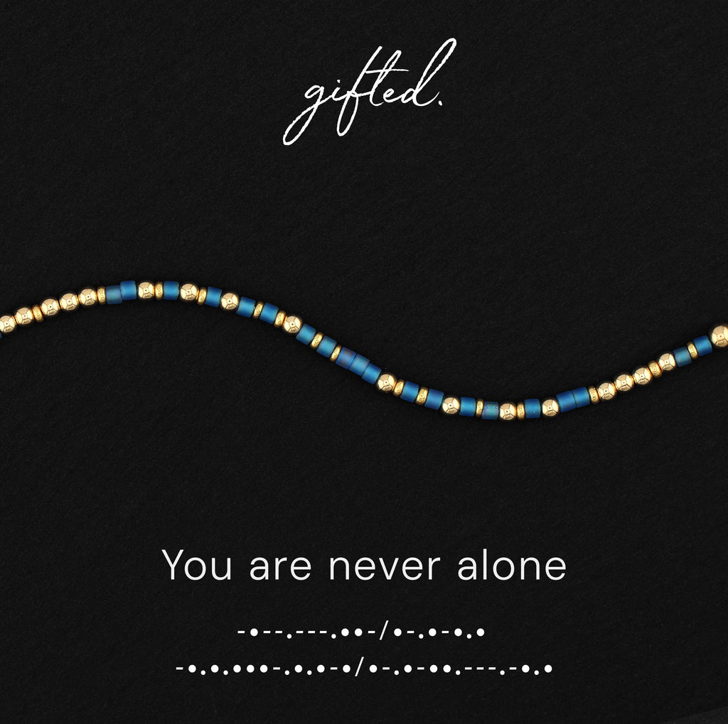 Custom Morse Code Bracelet, You Are Never Alone | Get Well & Friend Support Encouragement | Hidden Message Jewelry